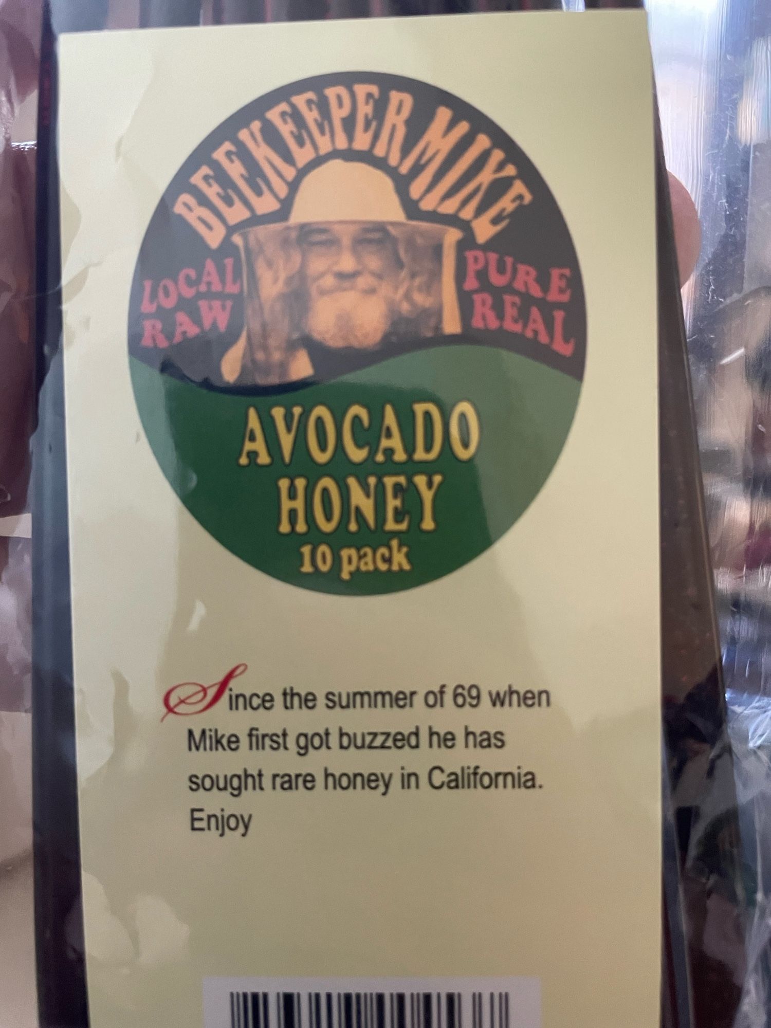 Package of avocado honey sticks