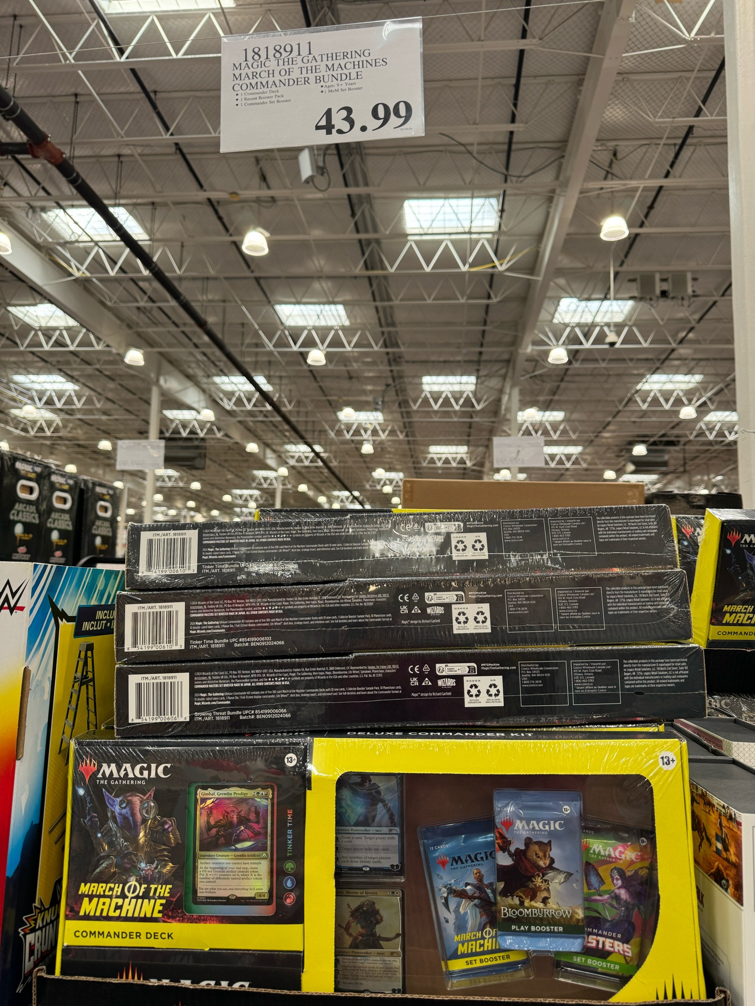 A display of a Magic:The Gathering card pack gift set at Costco.