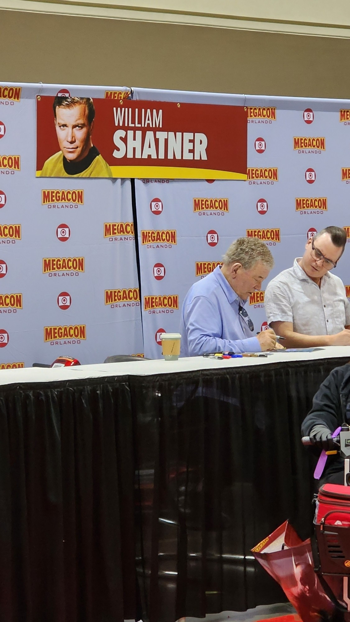 William Shatner at his booth