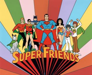 A screenshot of the Super Friends series