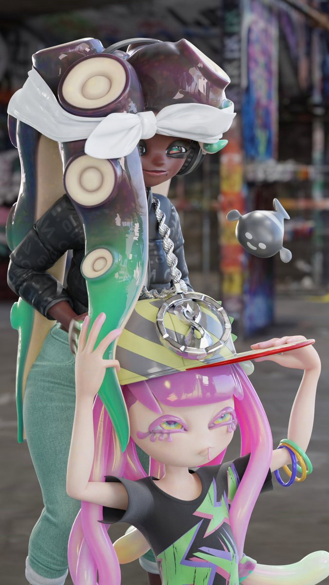 Full body render of marina
And a half body of harmony