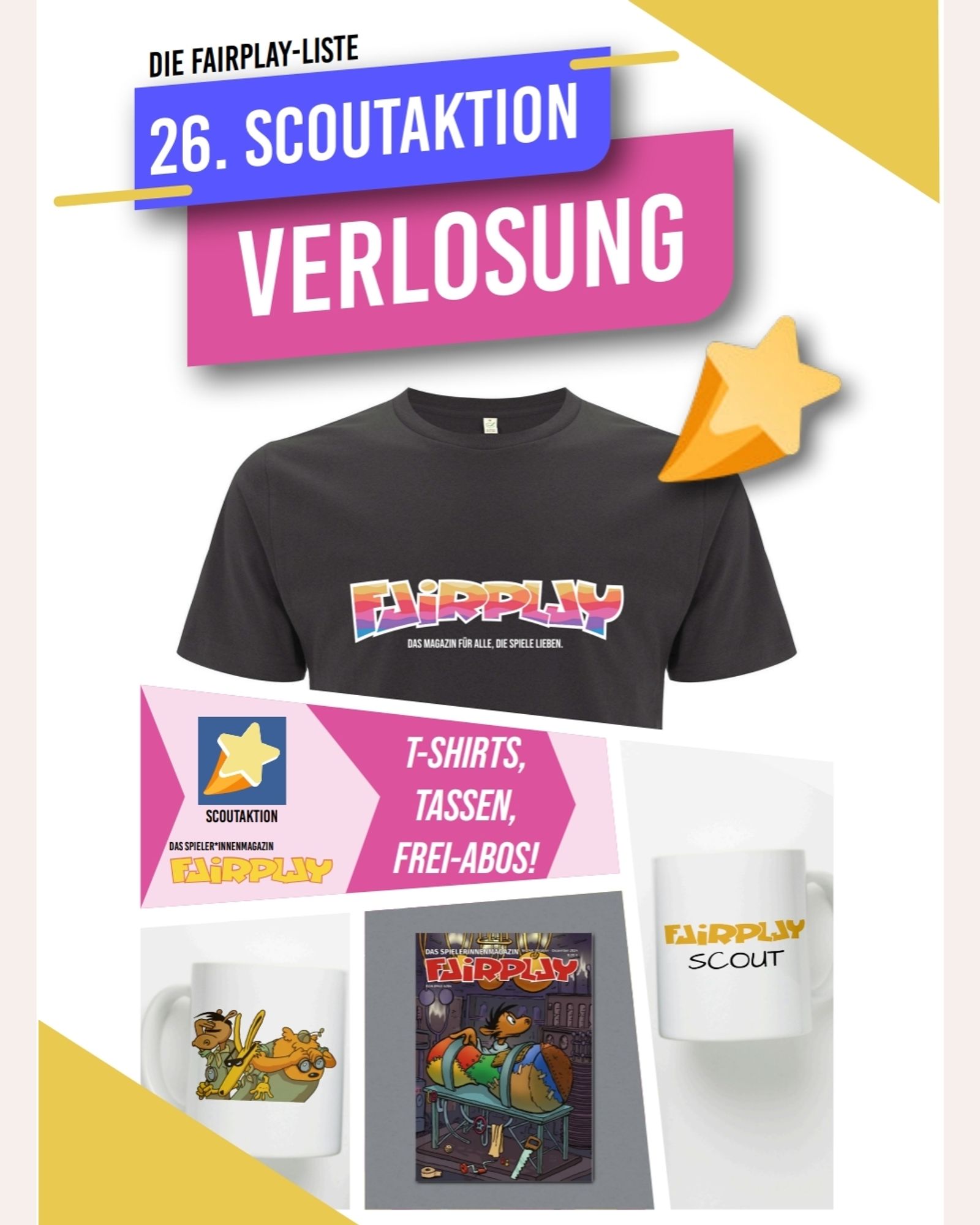 Jeden Tag um 16:00 bei uns am Stand. 3-K111. Verlosung unter allen Scouts.
Zu gewinnen gibt es jeden Tag:
Tassen ☕
T-Shirts 👕
Frei-Abos 📚