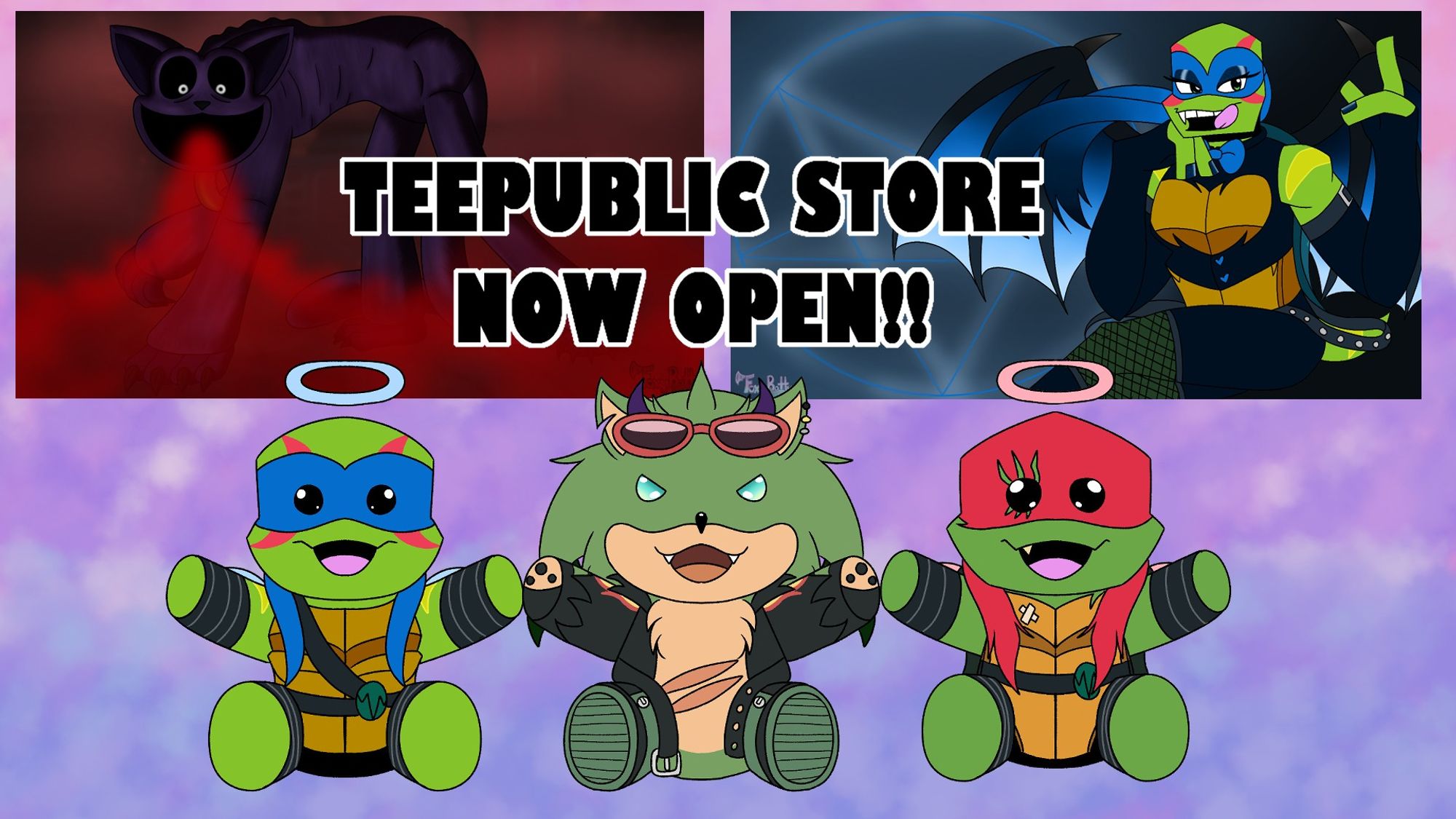 Currently available are:
Leo, Scourge and Raph Plushy baby designs
Demon Leo
Beware the Red Mist