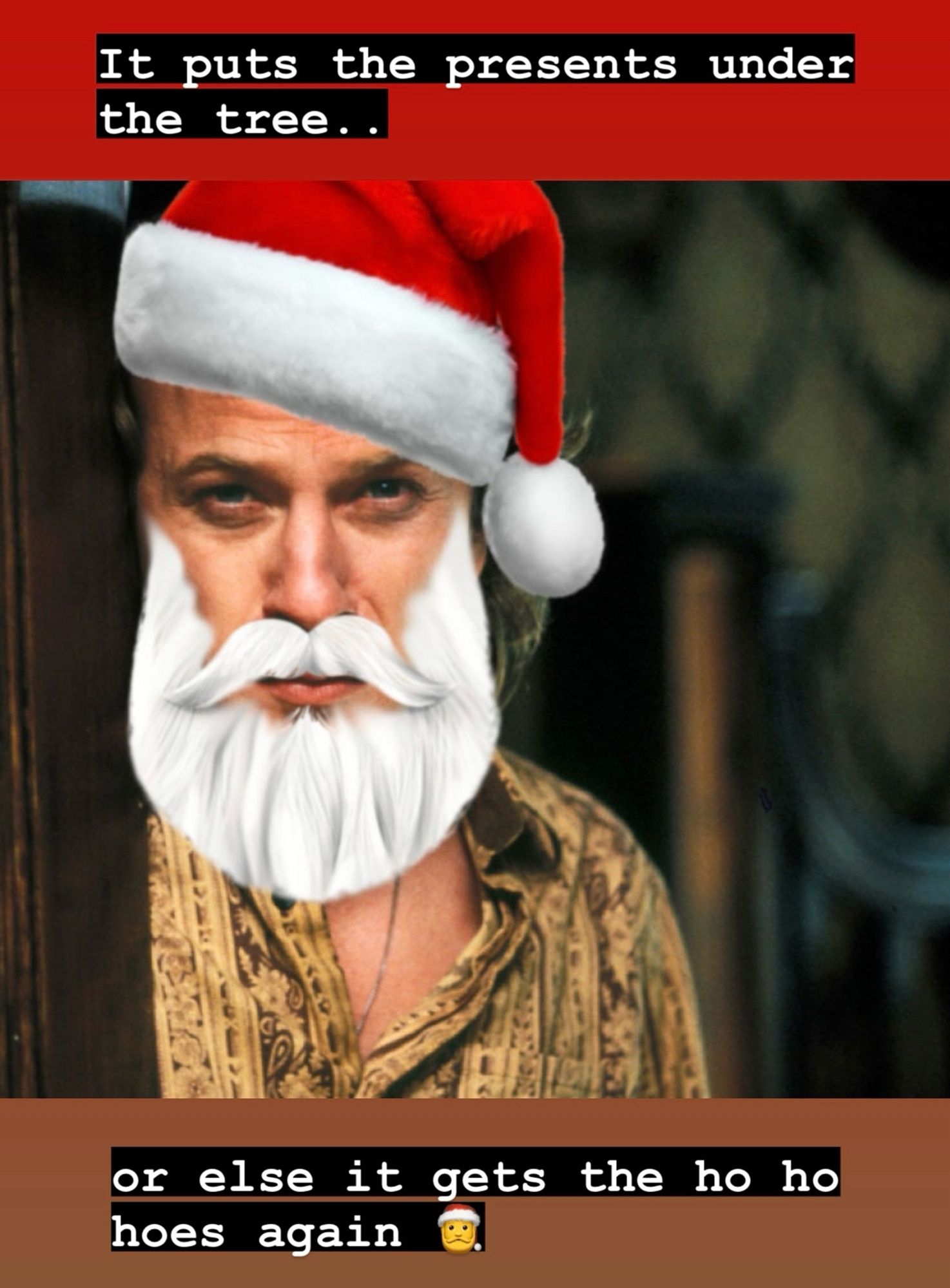 Buffalo Bill from silence of the lambs dressed as Santa