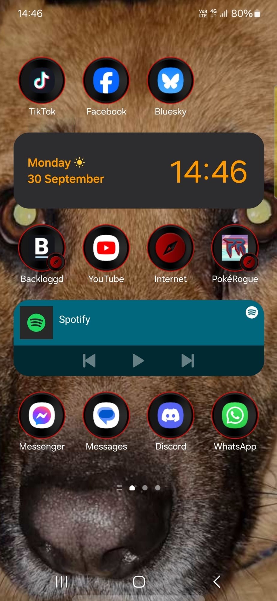 A German Shepard background staring into the user's soul.