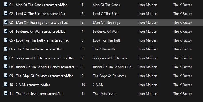 Titre le l'album de Iron Maiden : The X Factor, remasterisé
