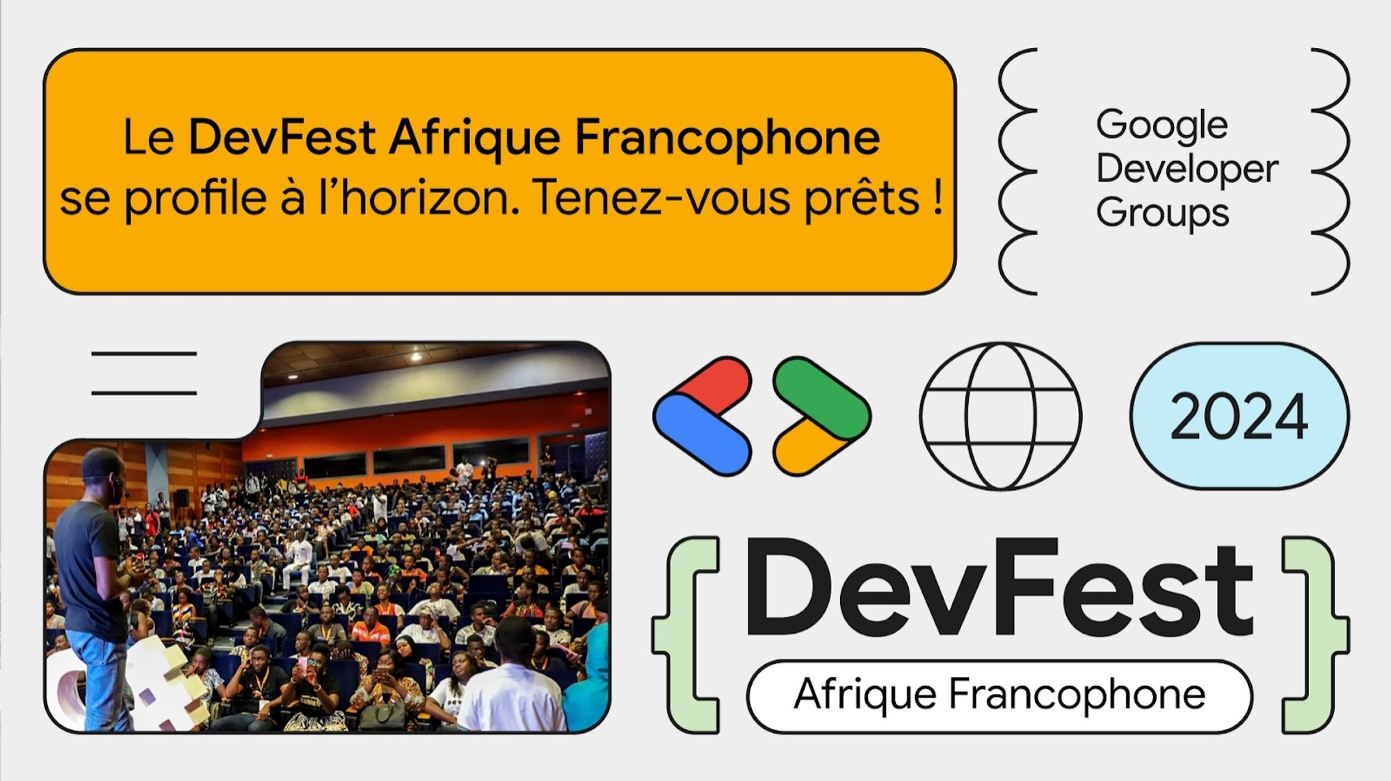 Affiche de promotion du DevFest Afrique Francophone