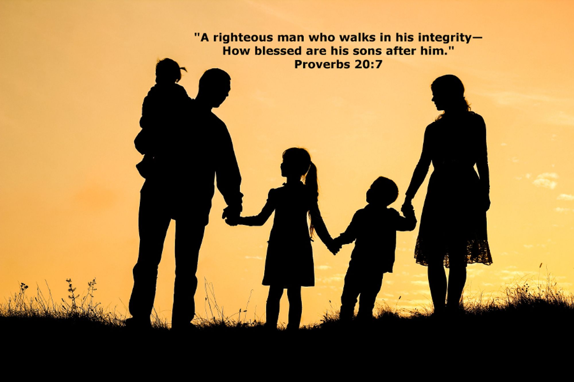 Walking In Integrity Blesses Your Family - Proverbs 20:7 - 123RF photo - Used under license