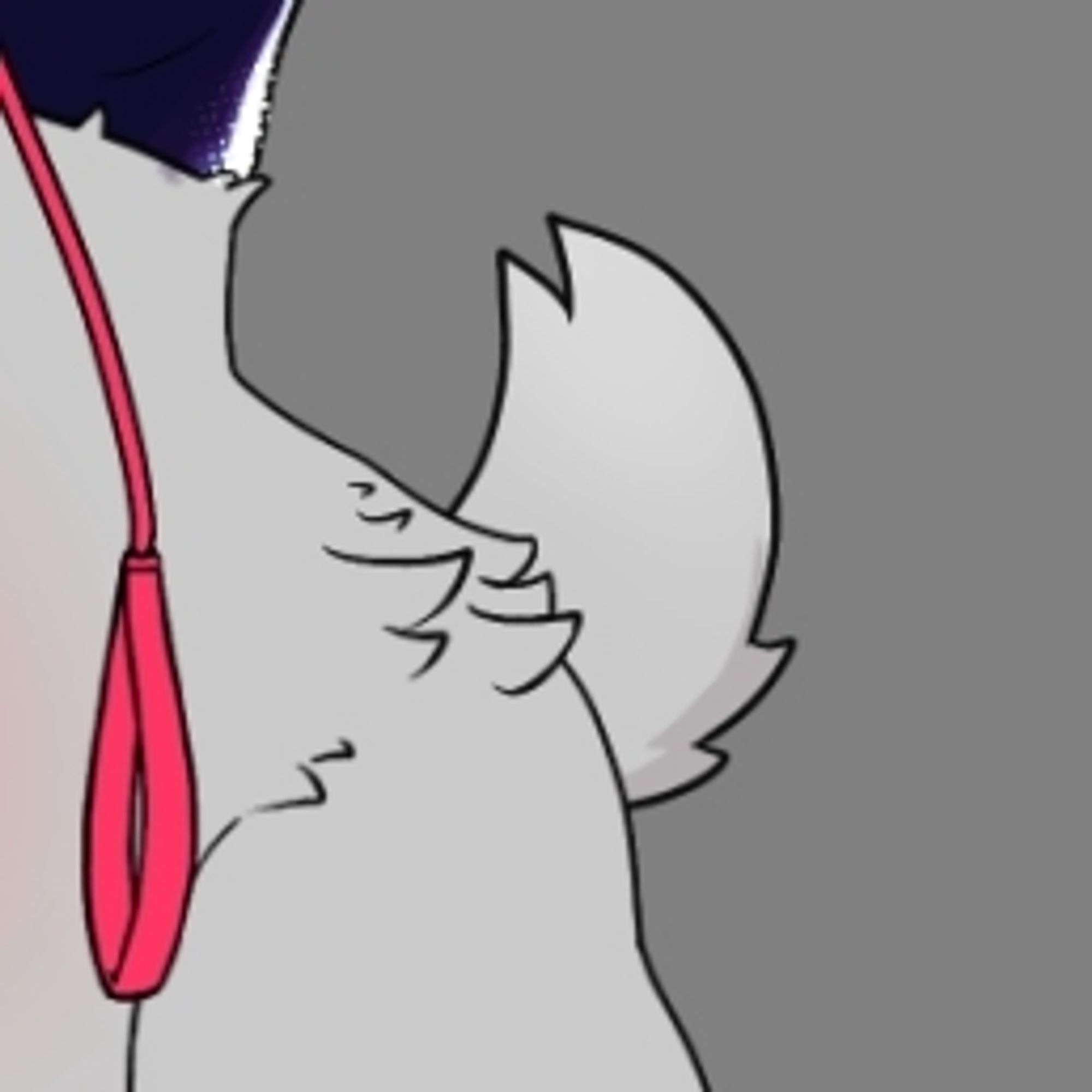 A cropped furry drawing focused on the tail. The goat it belongs to is bottomless and a leash is hanging in from out of view, but don't worry about that.