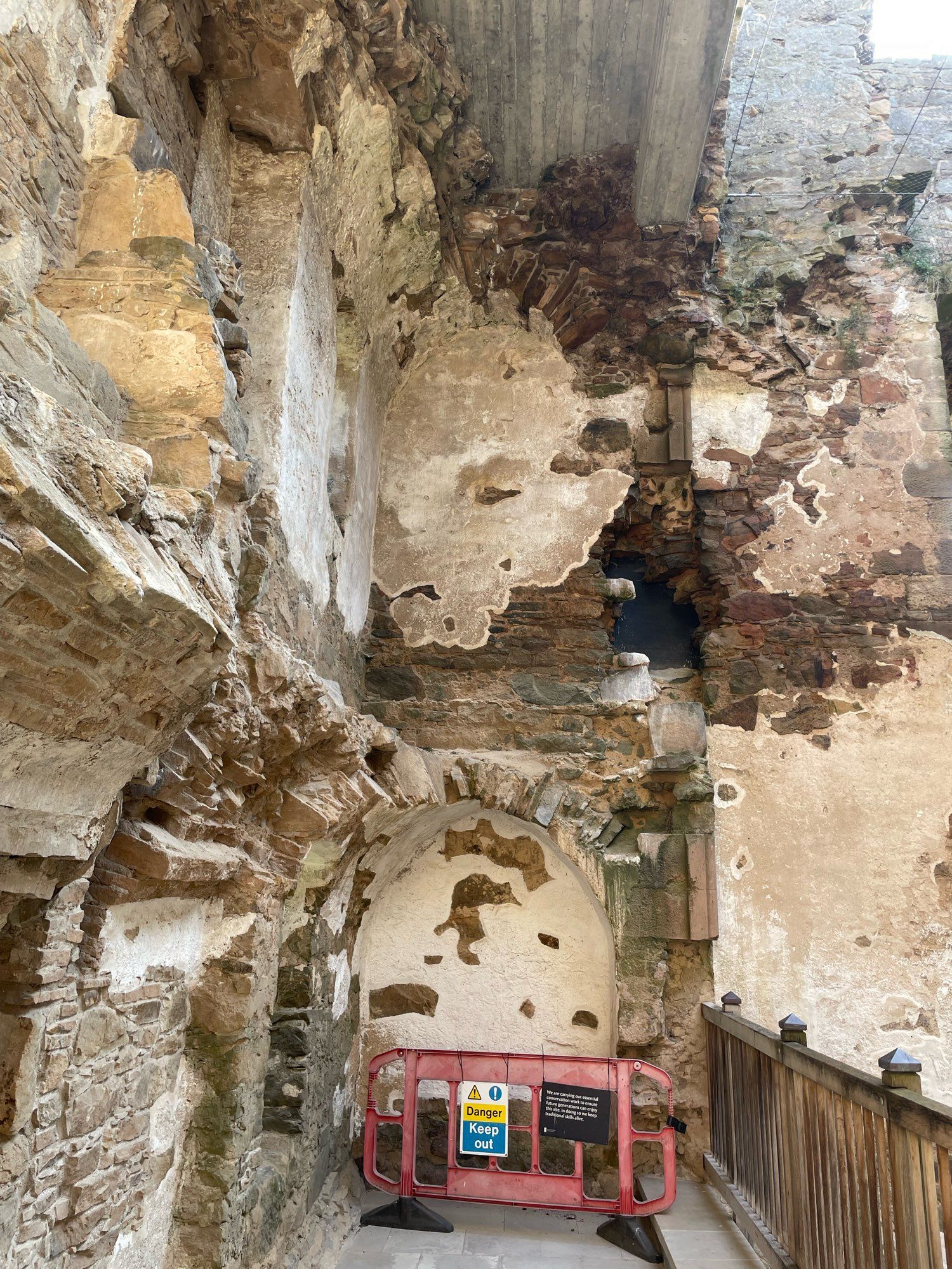 Vaulted passages running the length of the east wall at all floors above the basement of David’s Tower at Spynie Palace