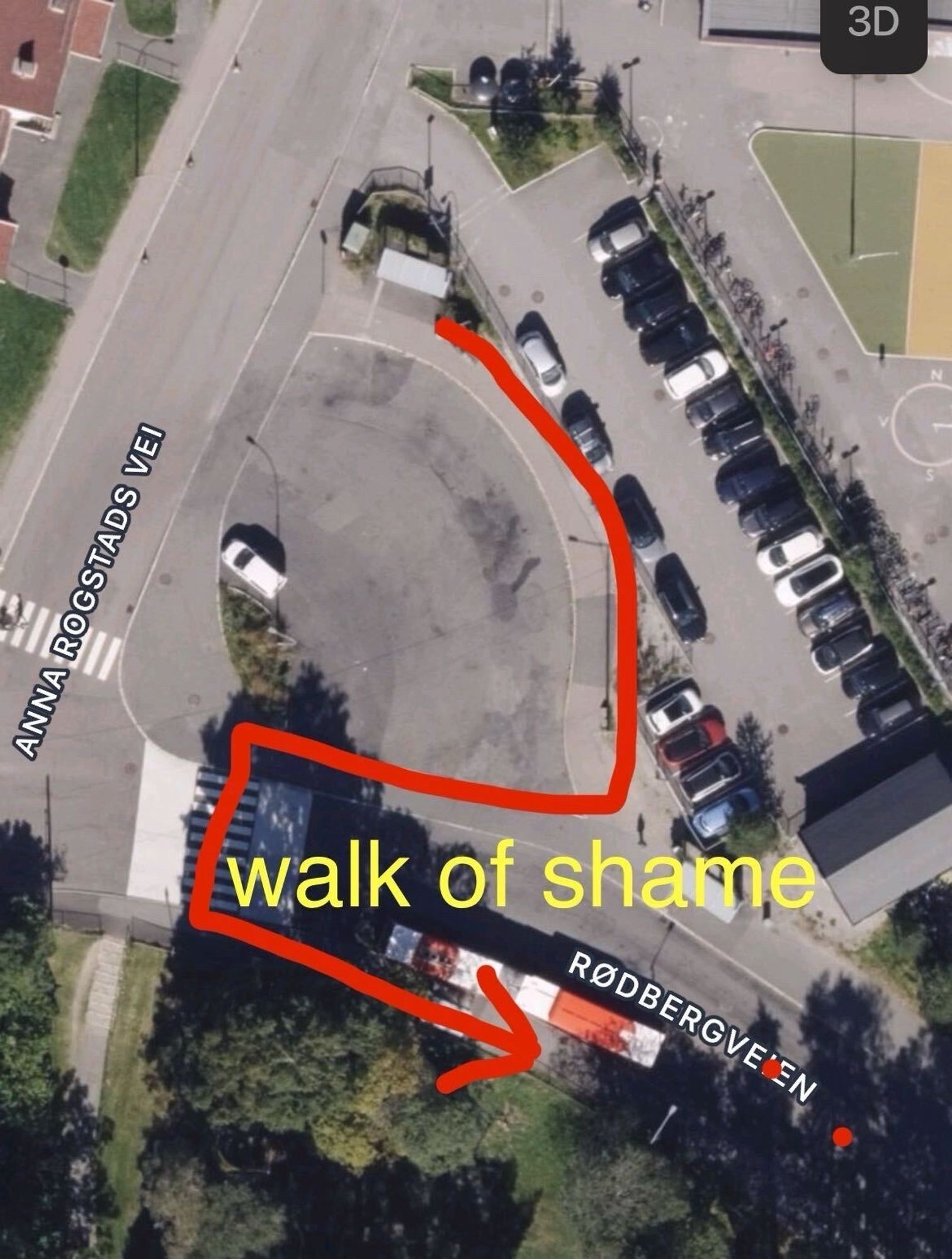 Walk of shame fra endestoppet til 31 tonsenhagen til holdeplassen for 31 bussen som hår videre til Grorud.