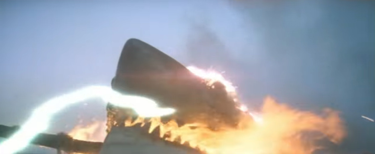 the shark from Jaws 2 during the final phase where he breathes fire and shoots lightning bolts