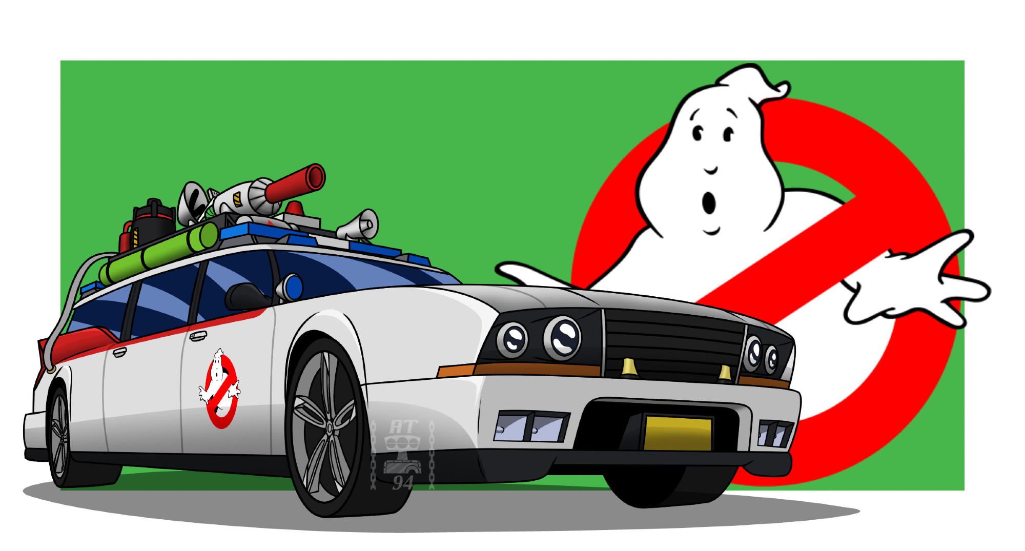 A modern take on the Ghostbusters Ecto-1