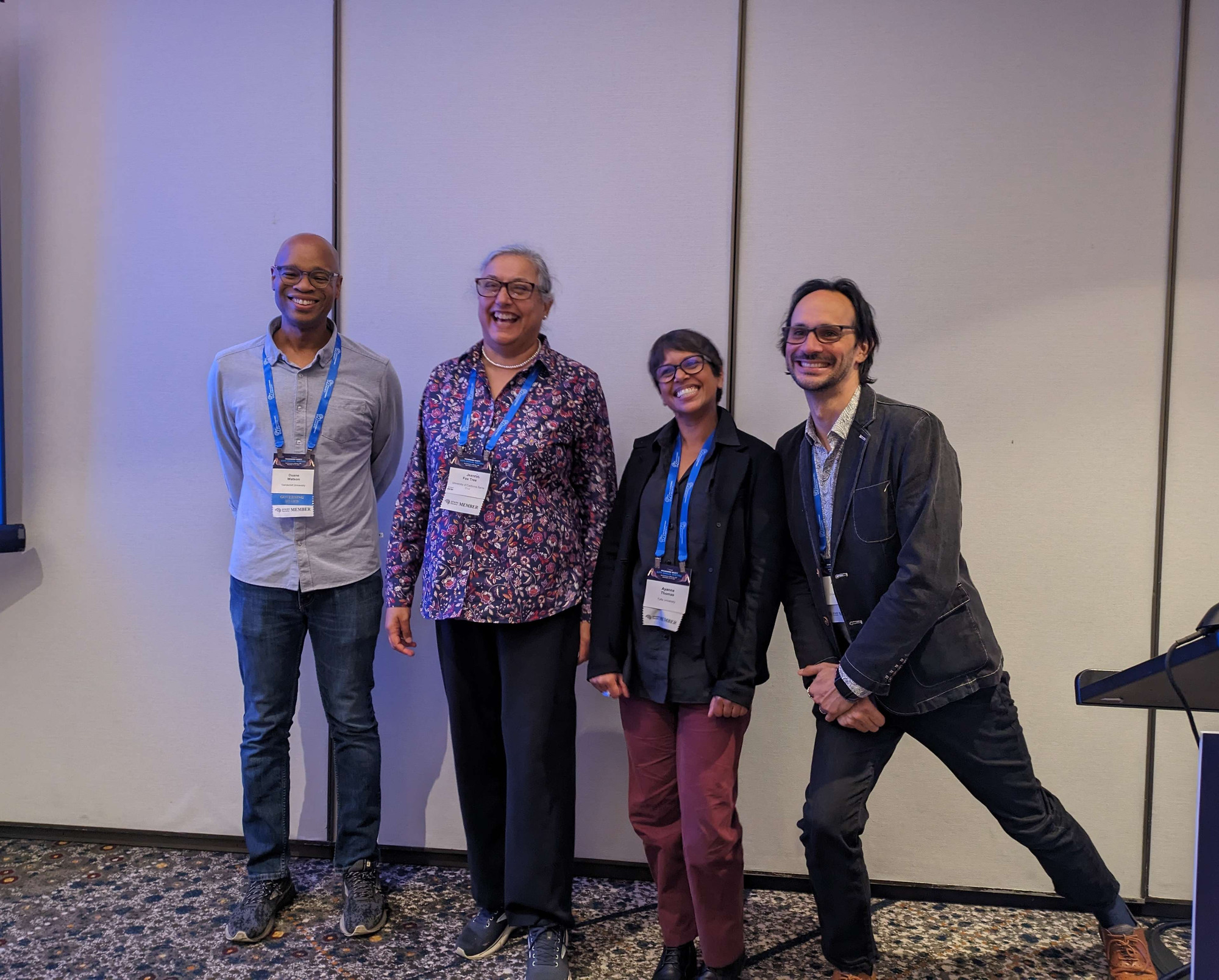 The four founders - Duane Watson, Jean E Fox Tree, Ayanna Thomas and Alejandro Lleras