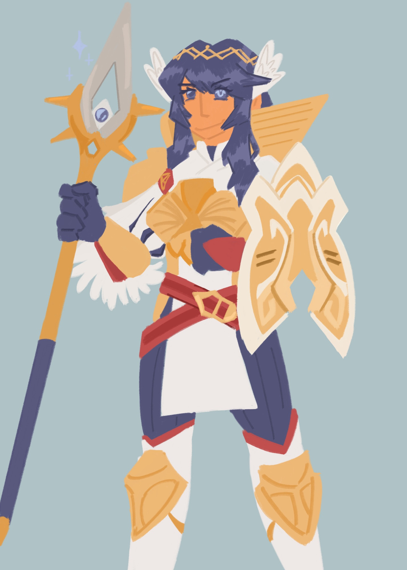 Lineless drawing of Brave!Lucina’s resplendent attire from Fire Emblem Heroes