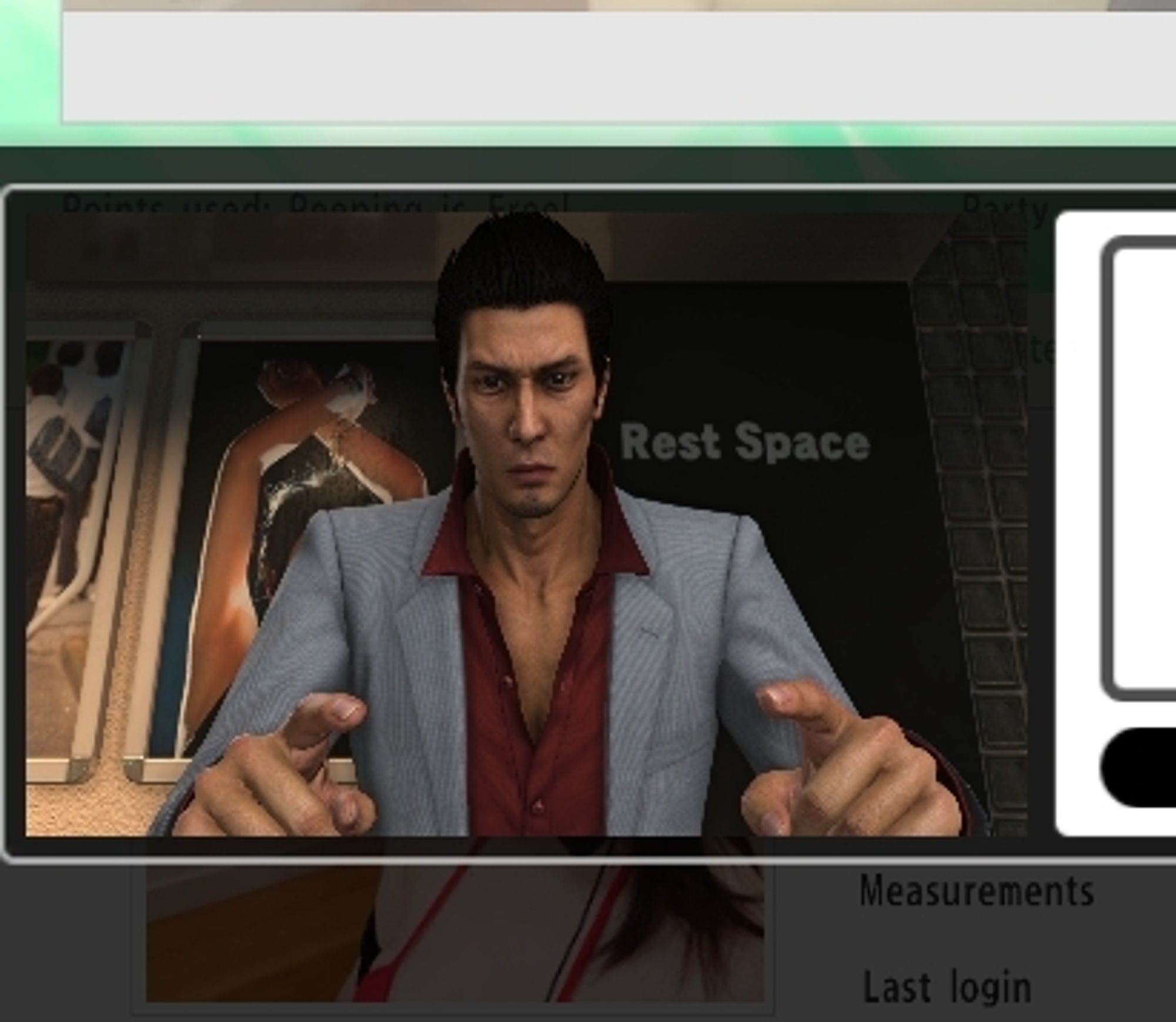 Kiryu im Live Chat MiniGame in Yakuza 6, er sieht angestrengt und verloren aus und tippt mit zwei Fingern