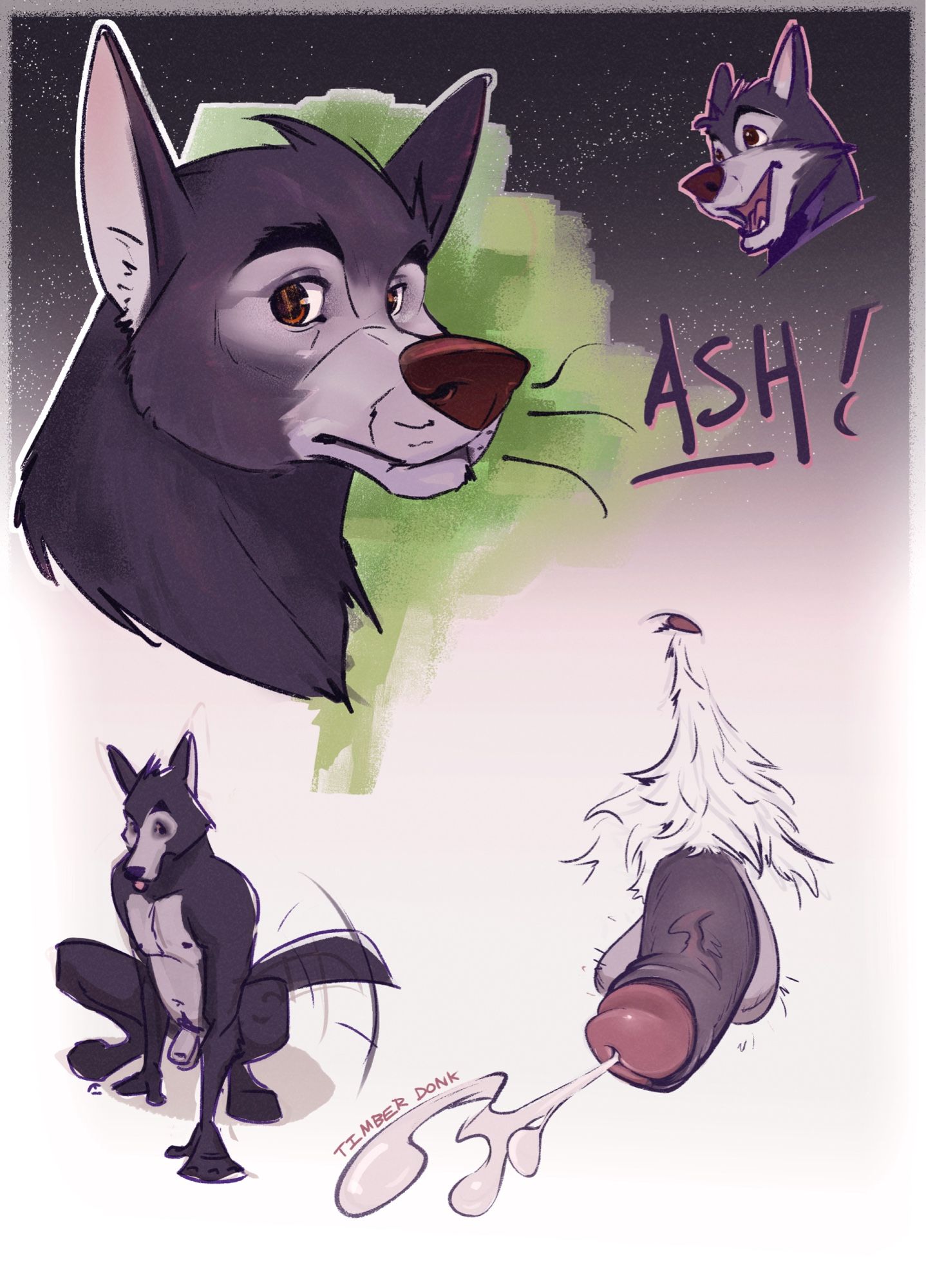 Ash, a wolf. And a good boy. 
A character sheet (of sorts) hastily thrown together.