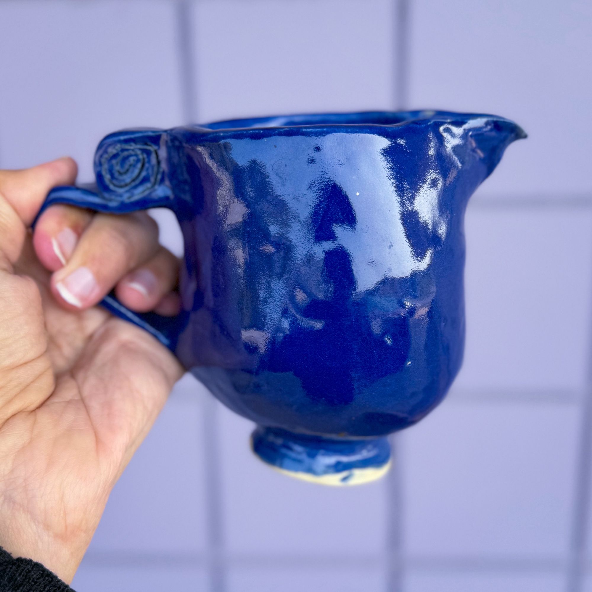 Sturdy blue creamer