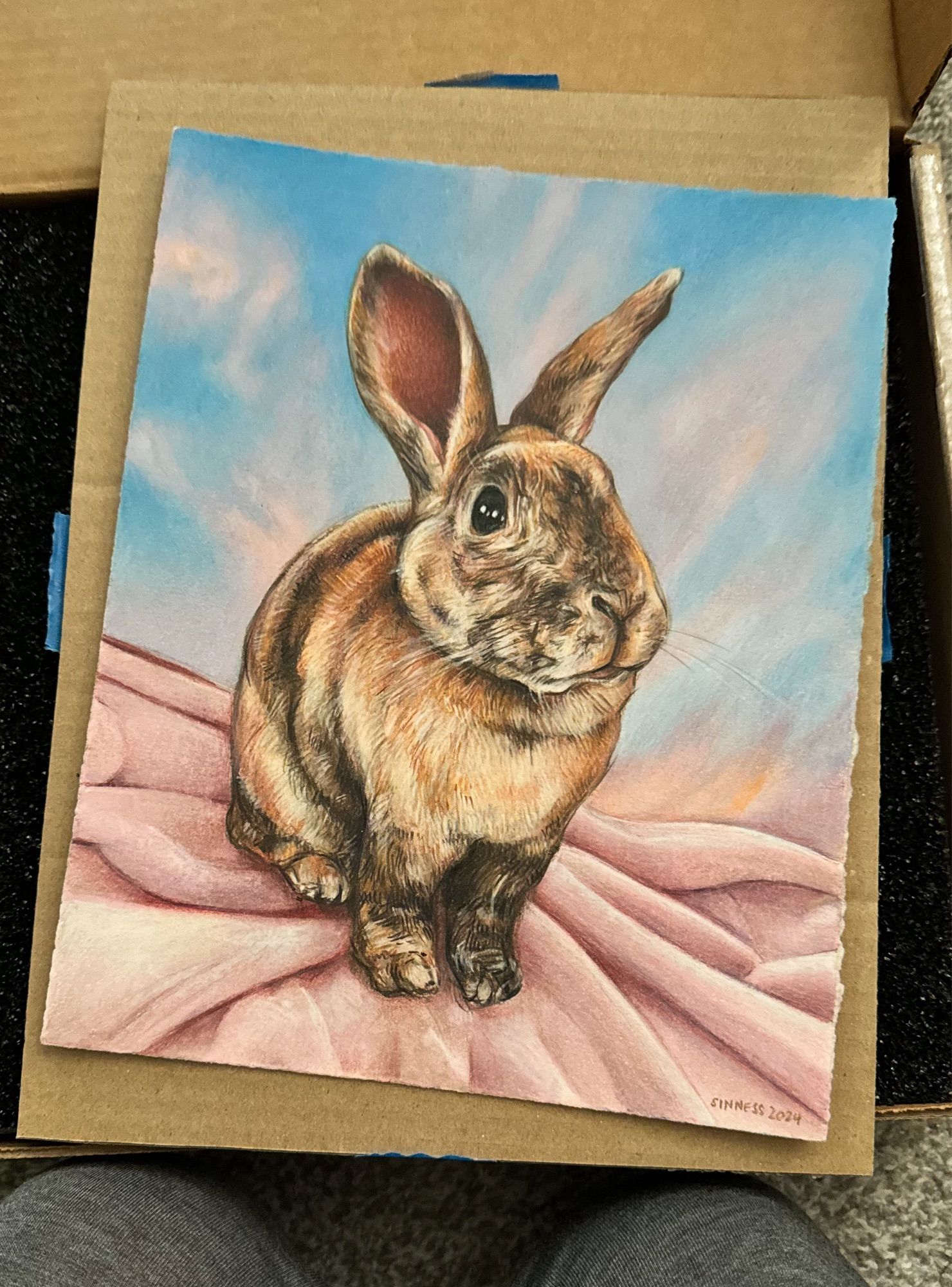 Photorealistic drawing of my sweet rabbit. RIP