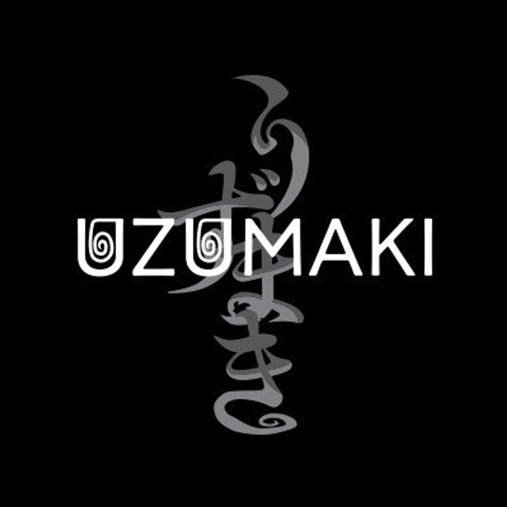 The logo for the "Uzumaki" anime, with a black background