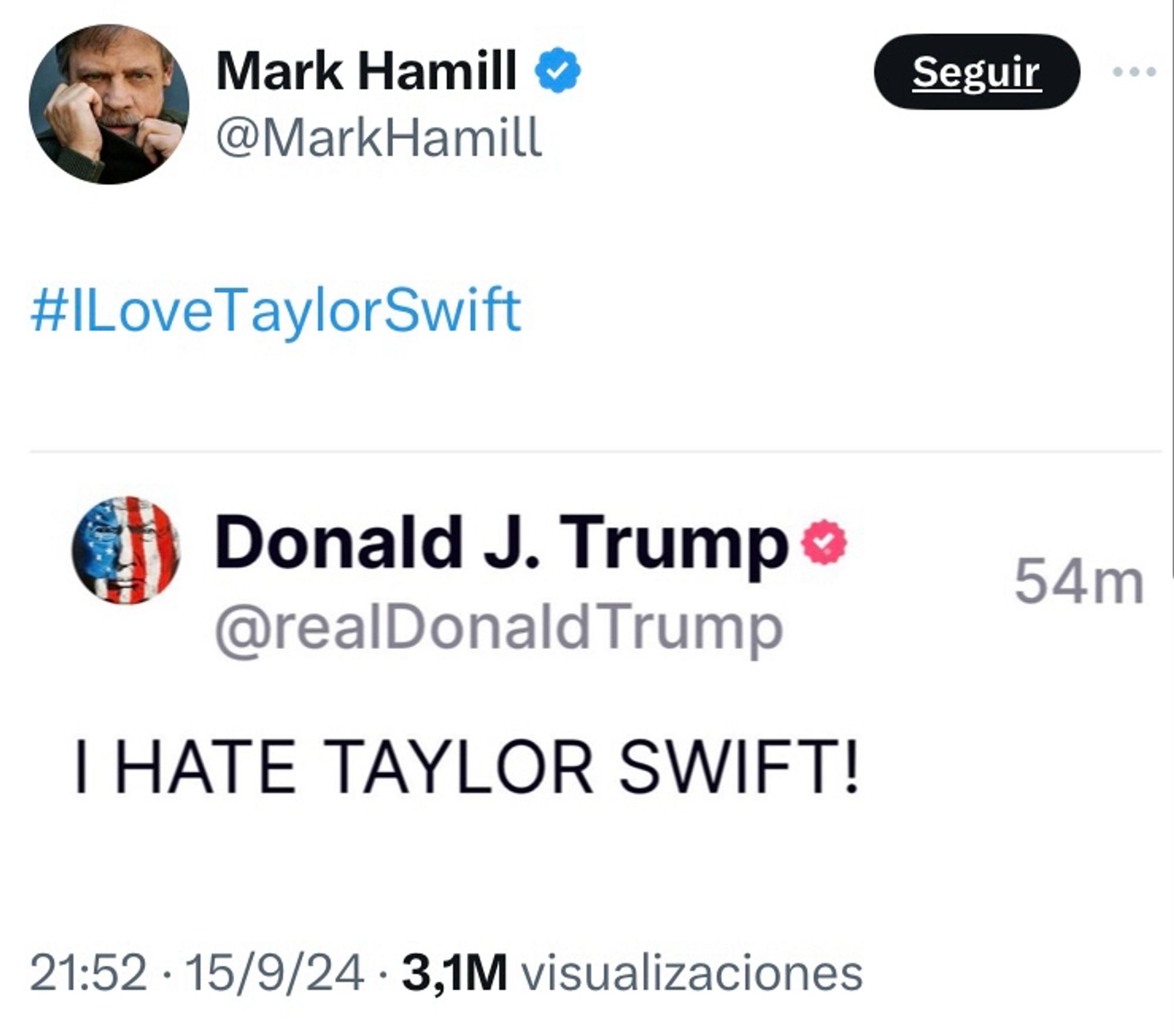 Mark Hamill love Taylor Swift