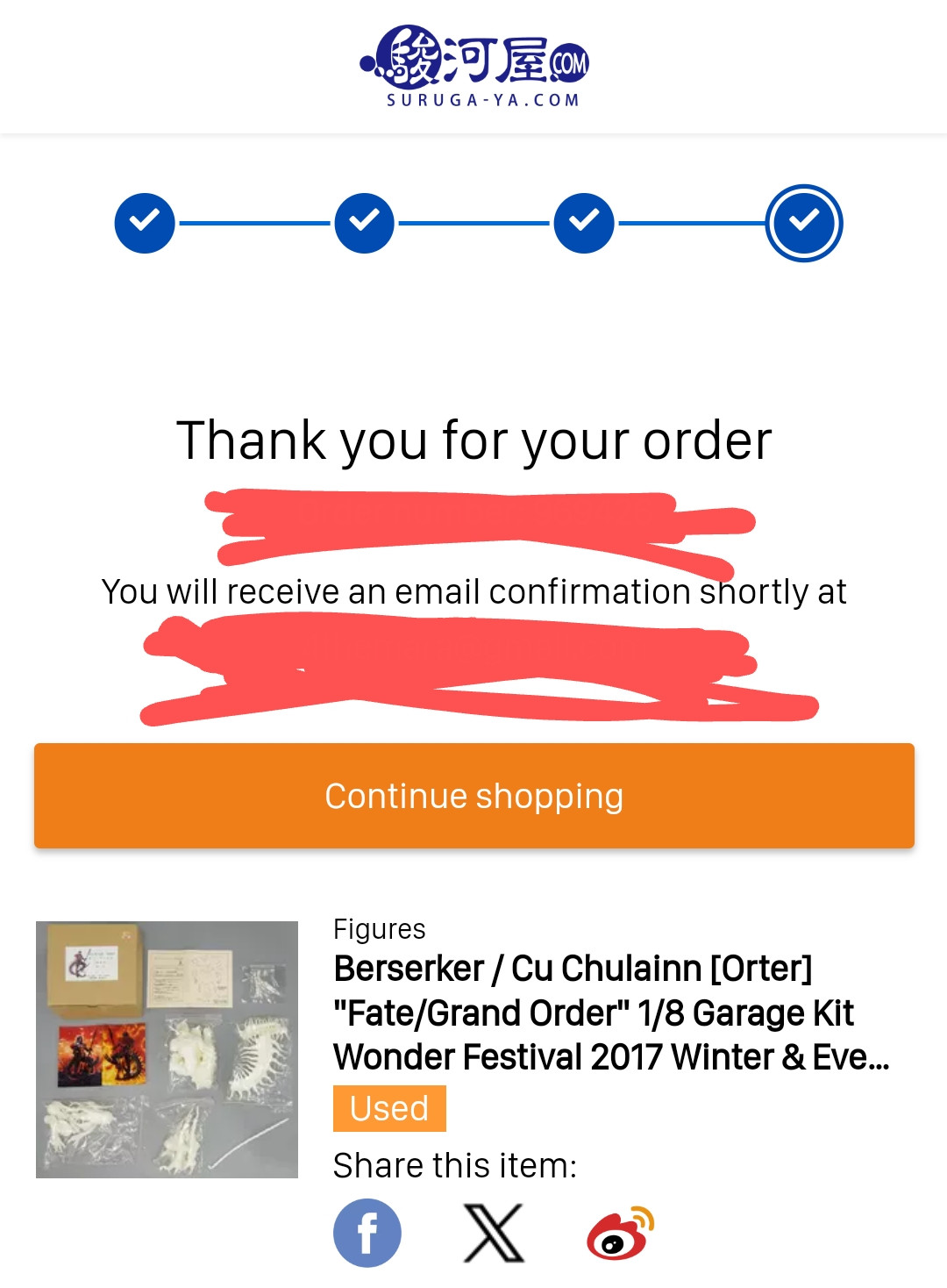 Berserker/ Cu Chulainn altar garage kit figure order confirmation