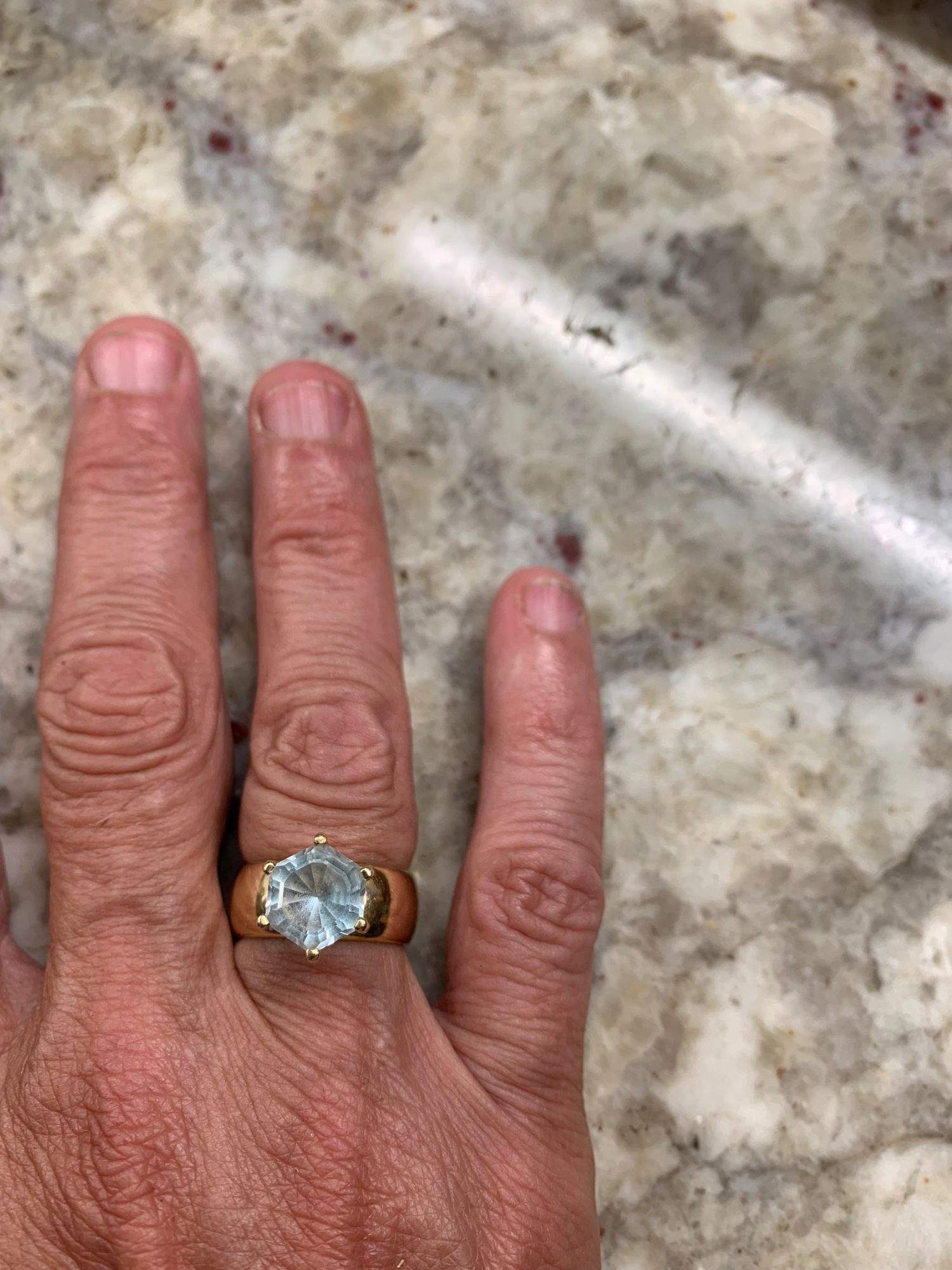 #TexasTopaz, mined in Mason County, Texas. Very light blue, 8 ct.