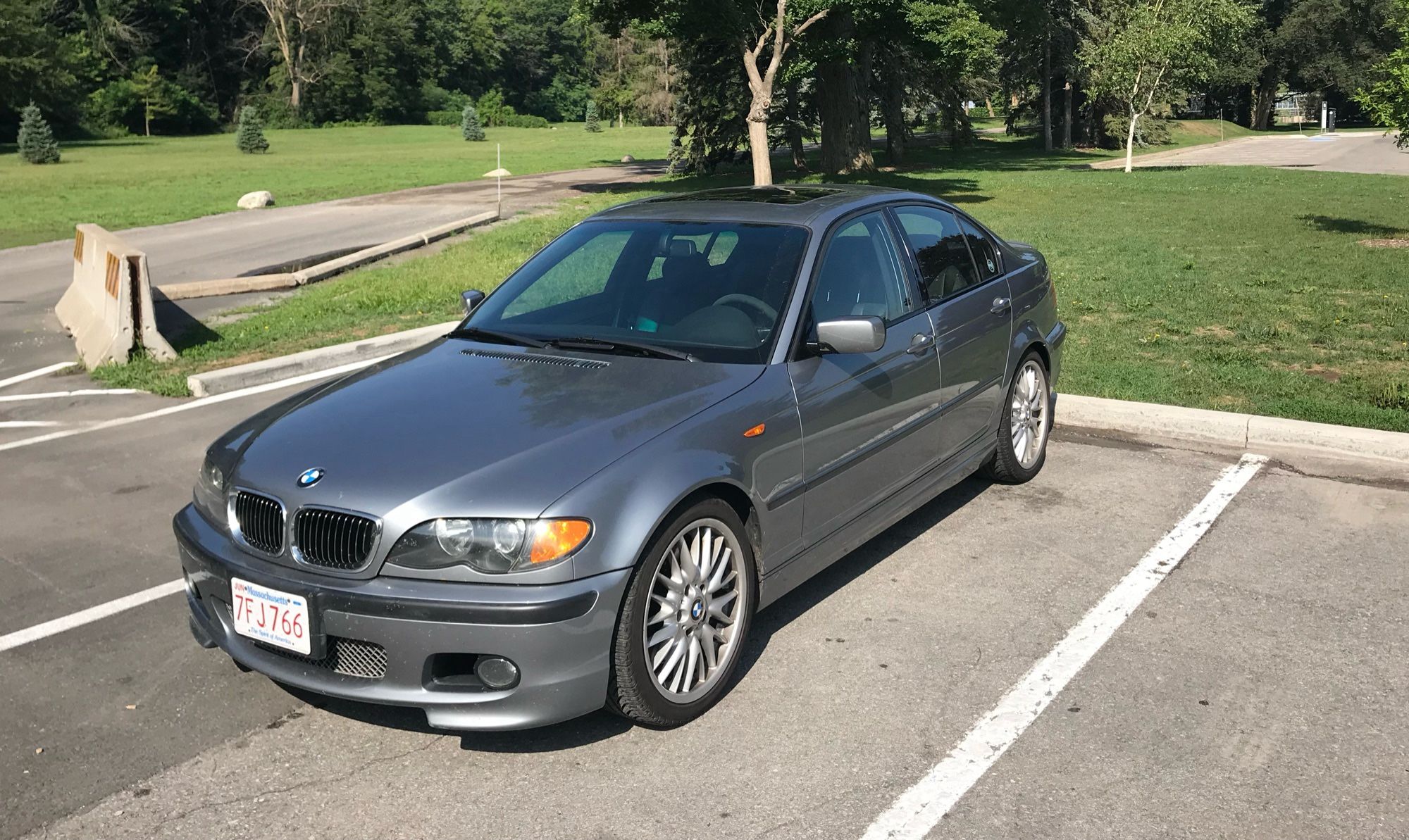 OP’s gray 2003 BMW sedan