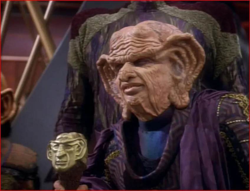 The grand Nagus with his amazing Ferengi head scepter. As seen in DS9