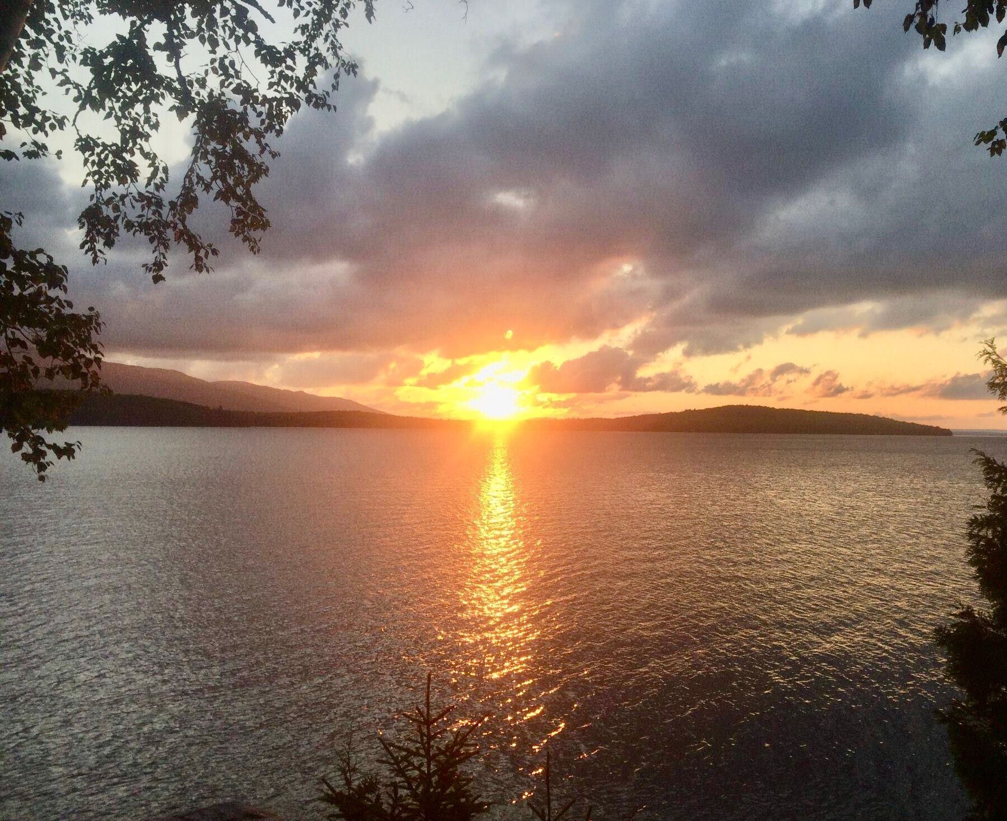 Sunset. Moosehead Lake, Greenville, Maine. 08-22-2016. iPhone photo.