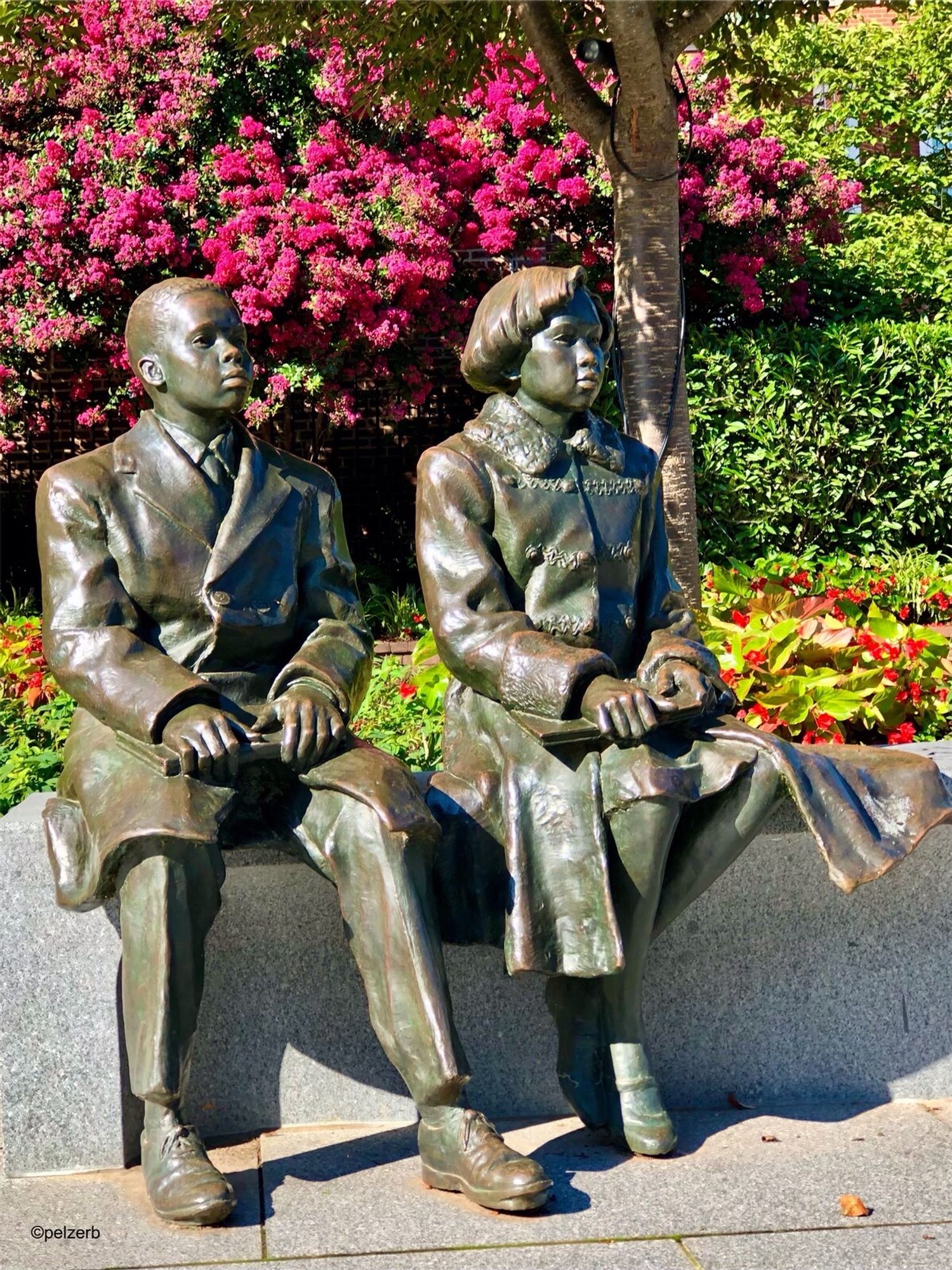 Two bronze statues. Thurgood Marshall Memorial. Annapolis, Maryland, USA. 07/28/24.