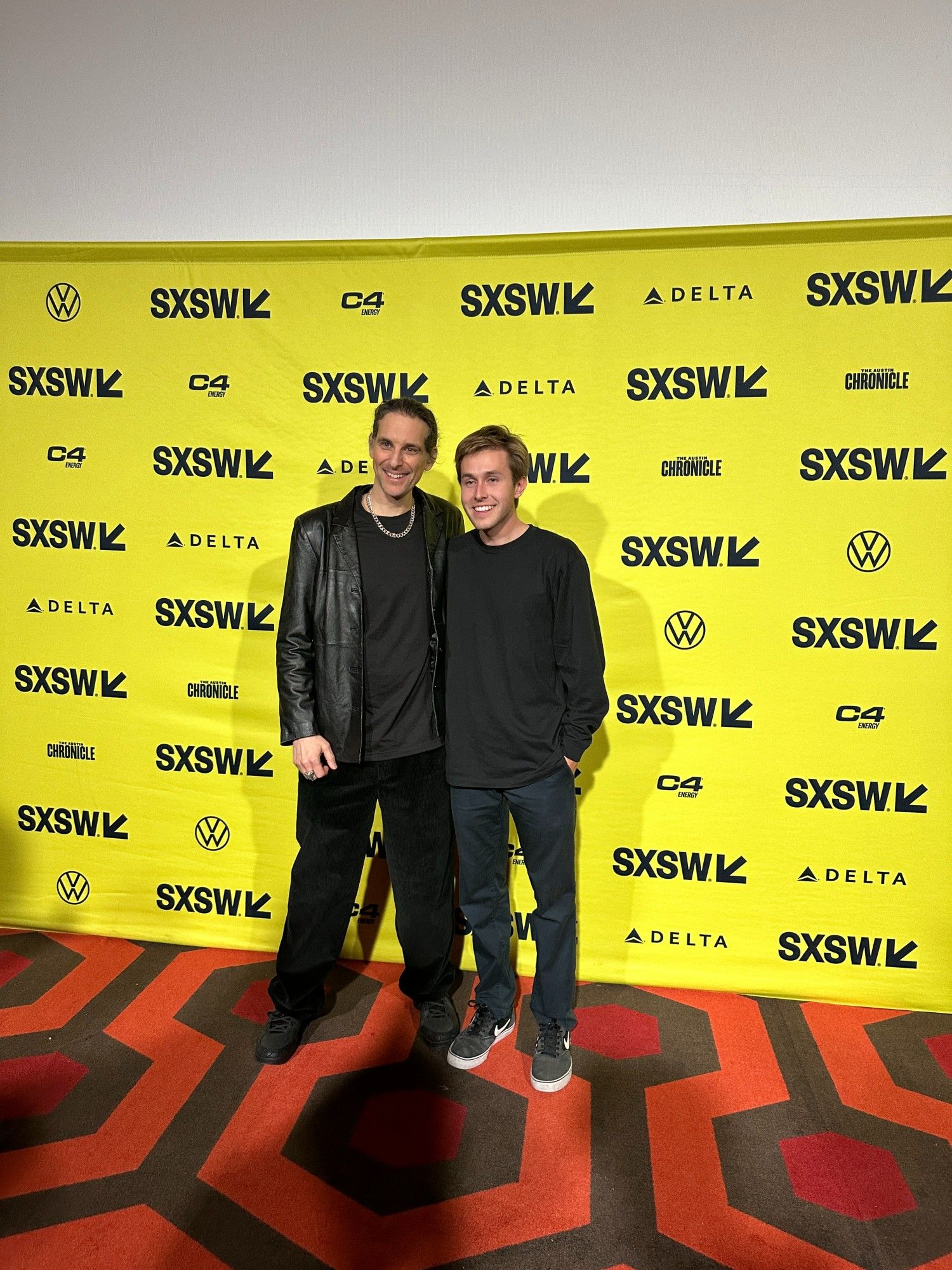 Joe Grand and Freddy Macdonald, director of Sew Torn, on the red carpet