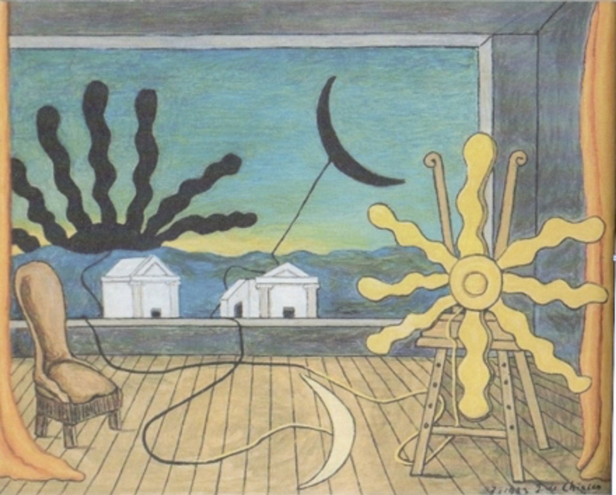 Giorgio de Chirico's painting "Sun on the Easel"