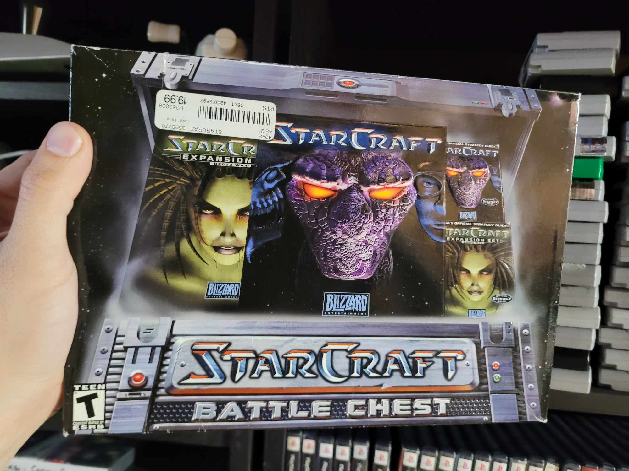 A physical copy of the Starcraft Battle Chest for PC