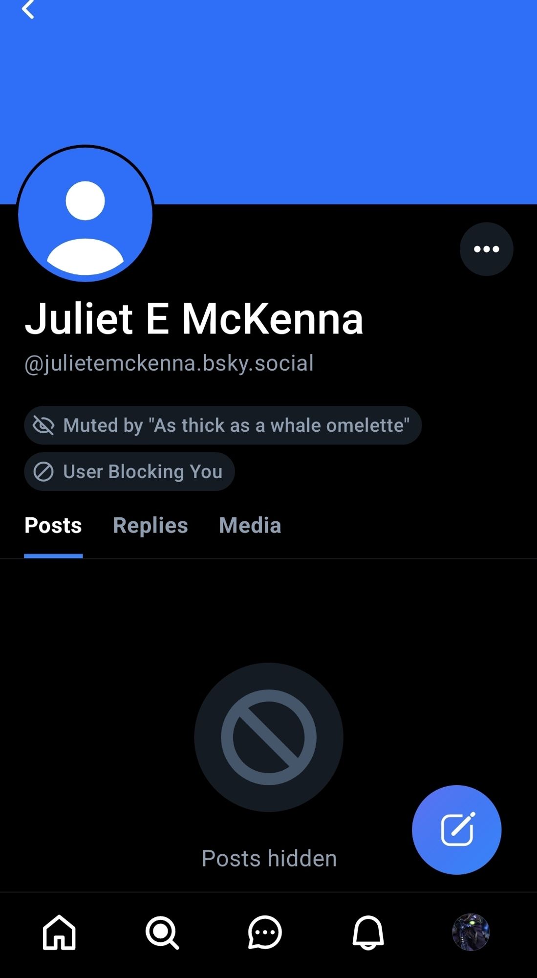 That whiny little fuck Juliet E McClowner blocked me