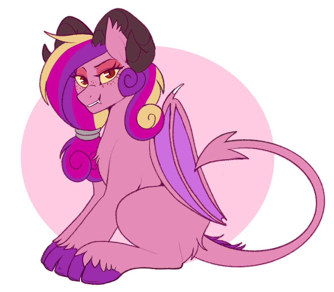 A drawing of princess cadance as a succubus.