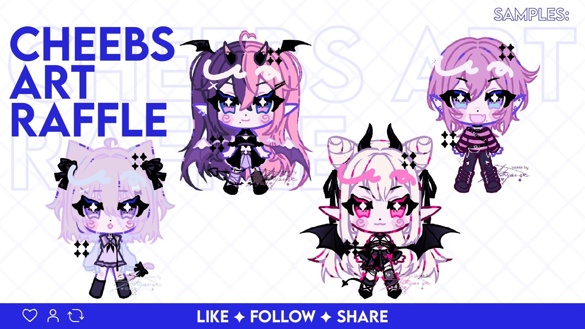 cute and purple cheebs art raffle