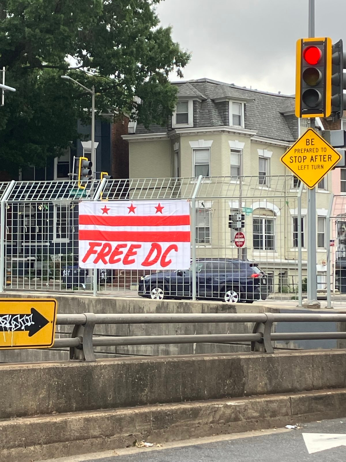 Free DC banner on overpass