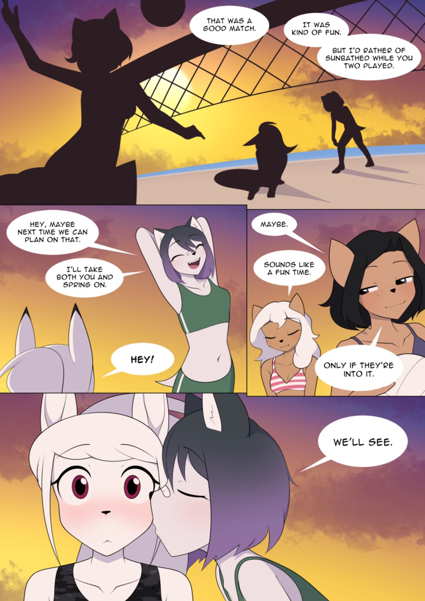 Comic page 3: The girls finish playing and allude to "a fun time".