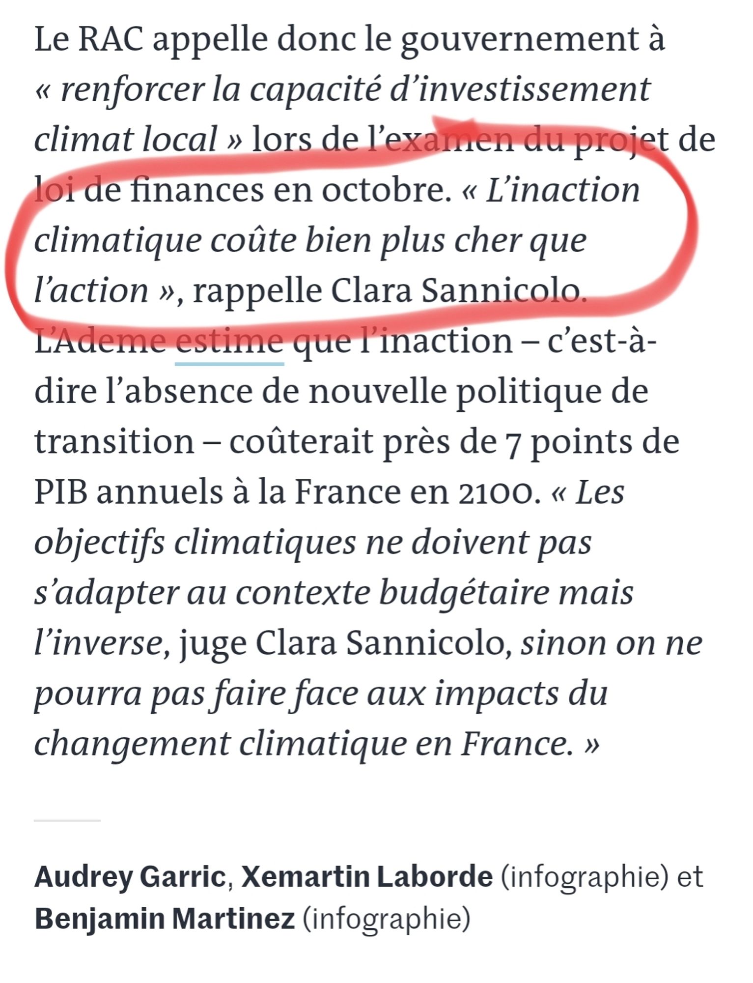 Extrait d'un article du Monde