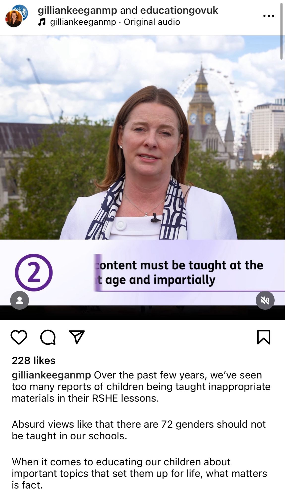 gilliankeeganmp Over the past few years, we've seen too many reports of children being taught inappropriate materials in their RSHE lessons.
Absurd views like that there are 72 genders should not be taught in our schools.
When it comes to educating our children about important topics that set them up for life, what matters.