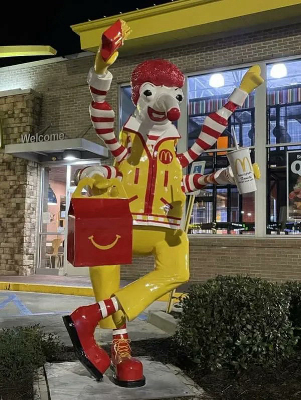 Ronald McDonald but with 6 arms and my dood has a dick nose omfg