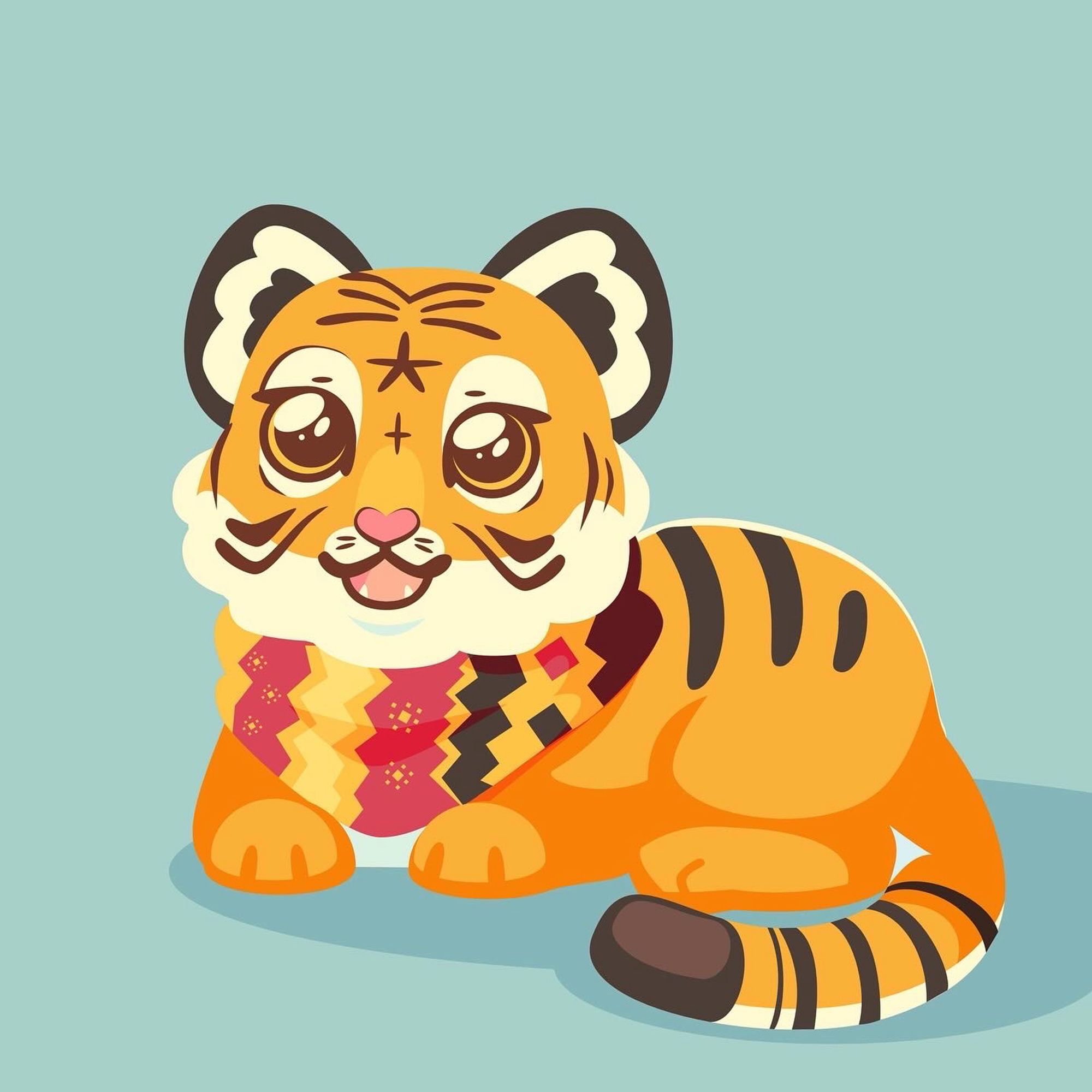 chibi drawing it the cute tiger kitten from like a dragon pirate yakuza in hawaii