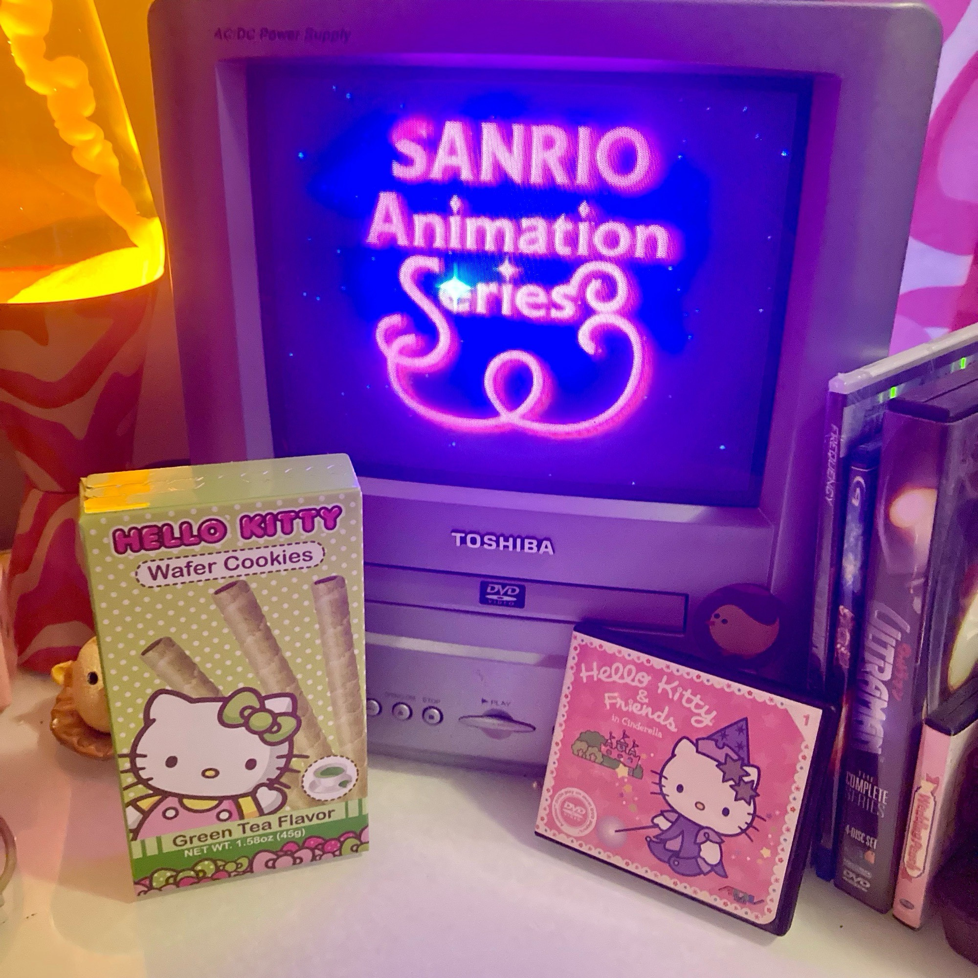 Sanrio hello kitty and friends Cinderella on ADV’s animini series on a crt television 