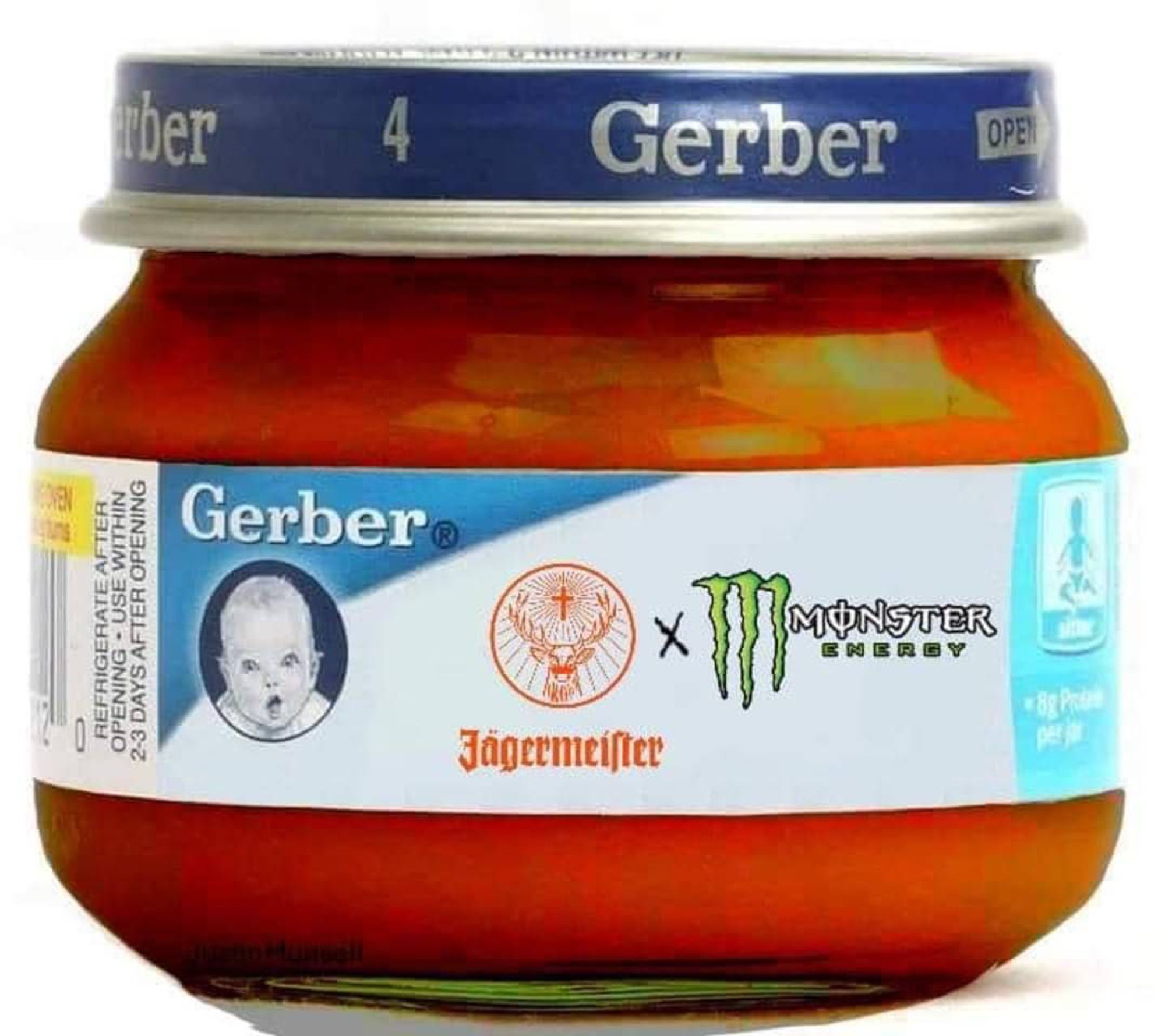 Baby food with jäger and monster