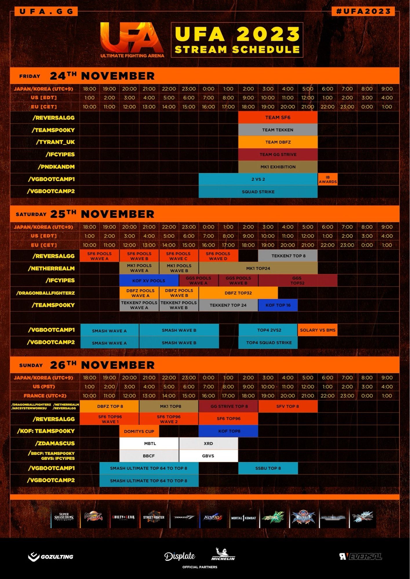 UFA 2023 schedule