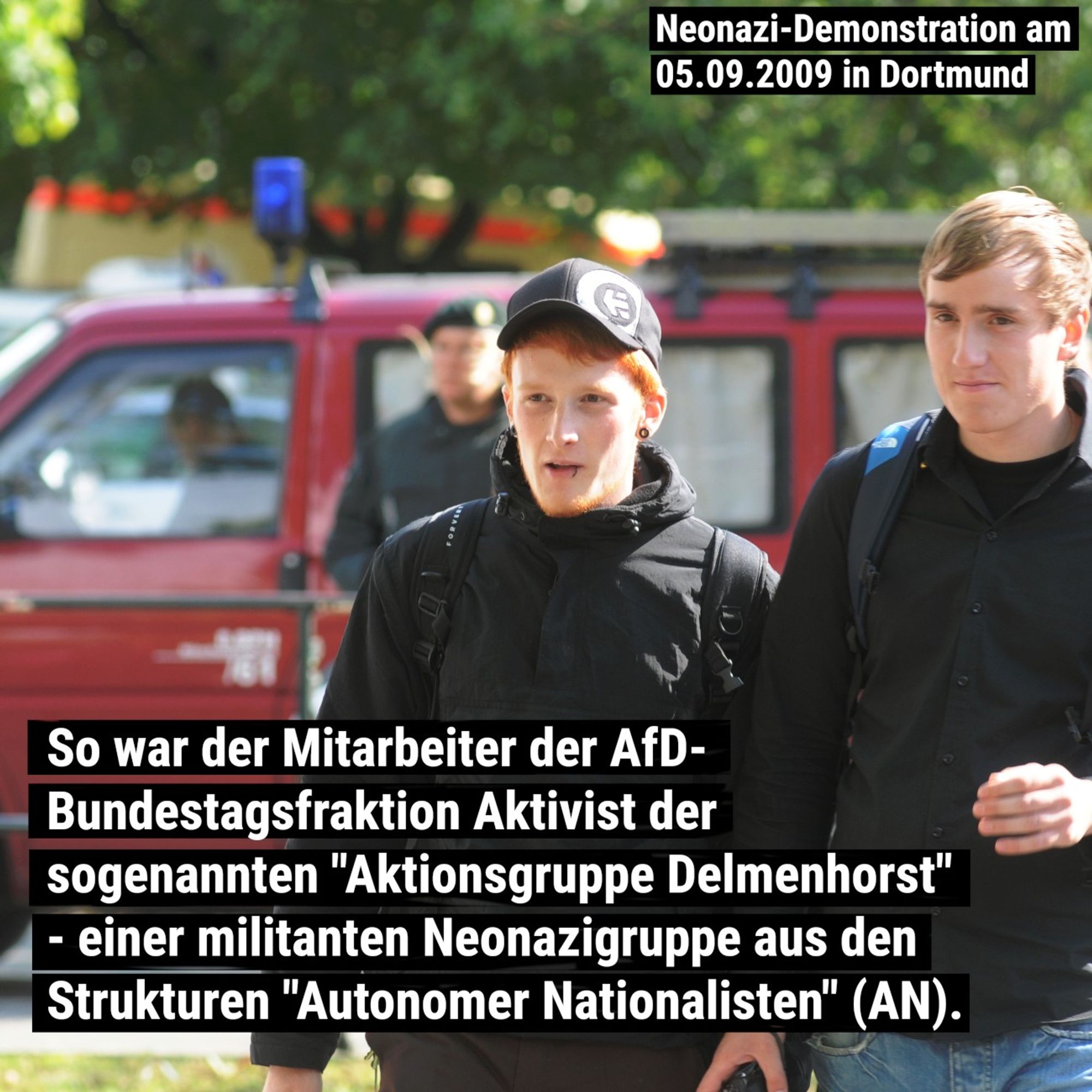 Mario Müller am 05.09.2009 auf einer Neonazi-Demonstration in Dortmund