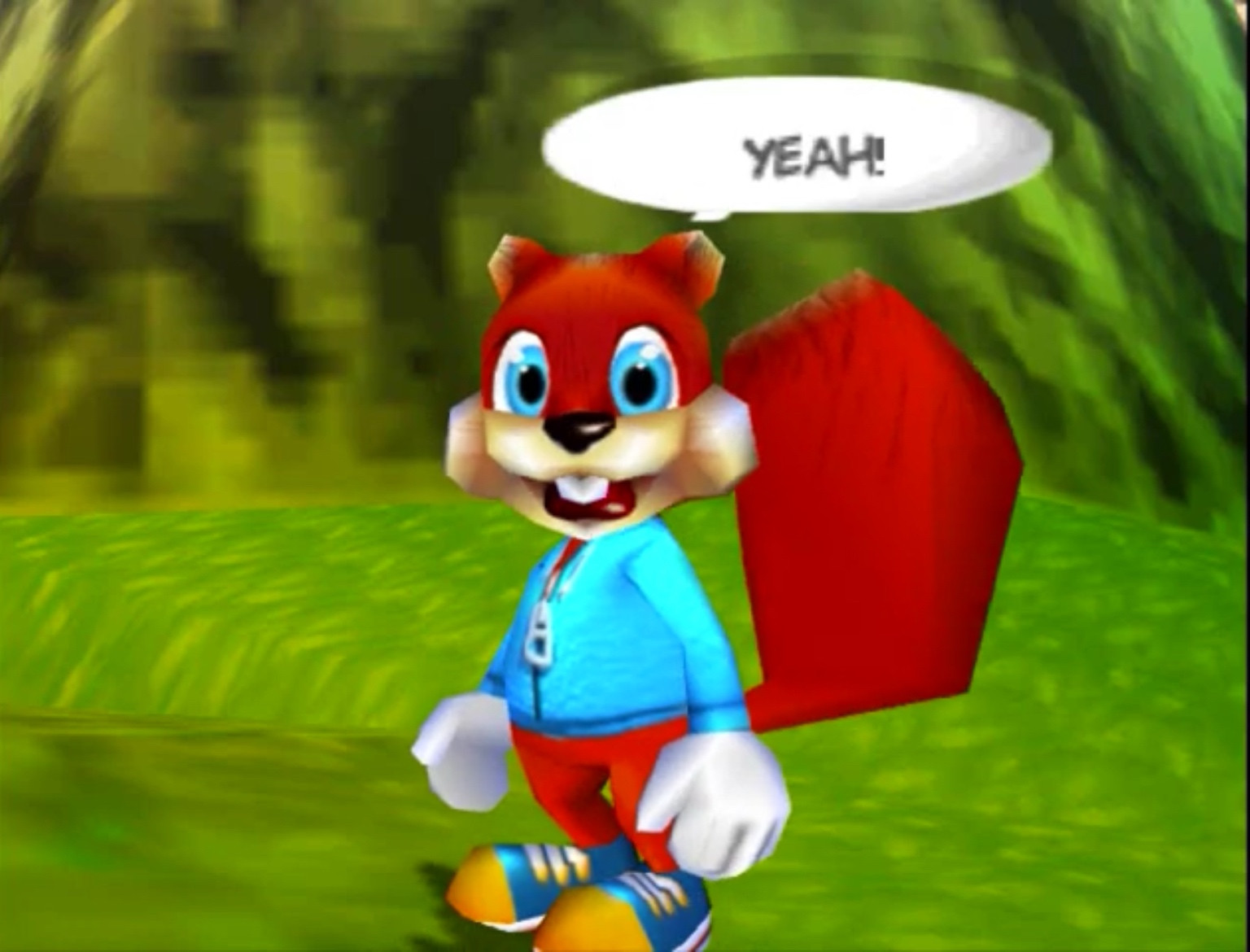 Conker saying “yeah!”