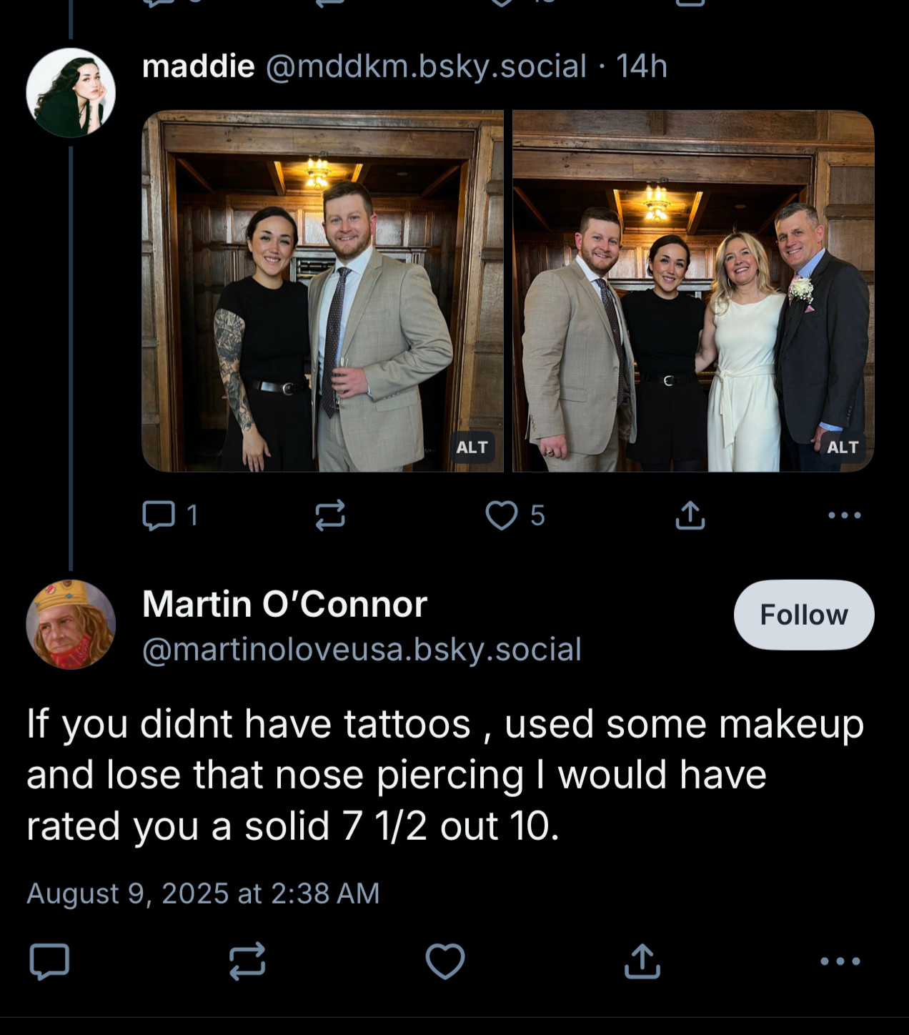 A loser trolling me telling me if I didn’t have tattoos and used makeup I’d be pretty 