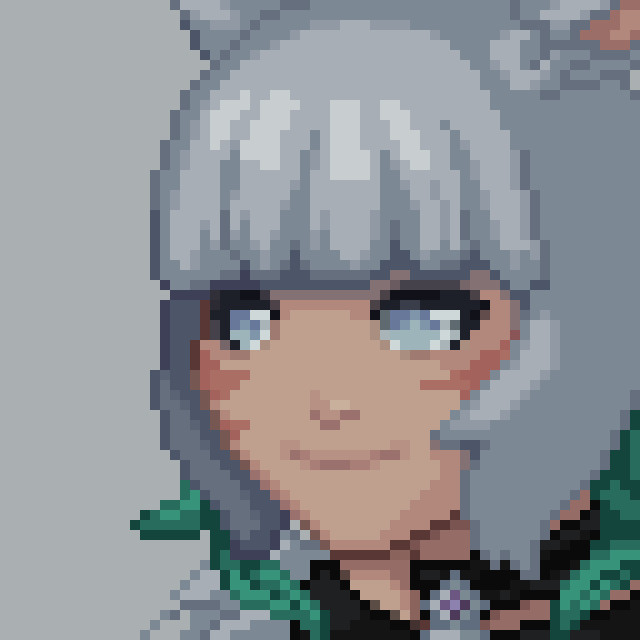 Pixel art portrait of Y'shtola from FF14